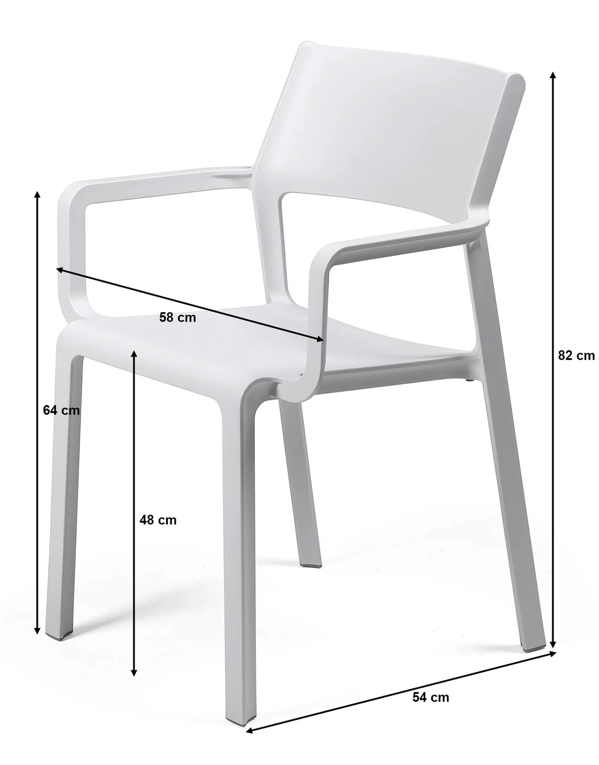Zestaw balkonowy okrągły stół Step 60 cm i 2 krzesła Trill Nardi z certyfikowanego tworzywa antracytowy - Image 6