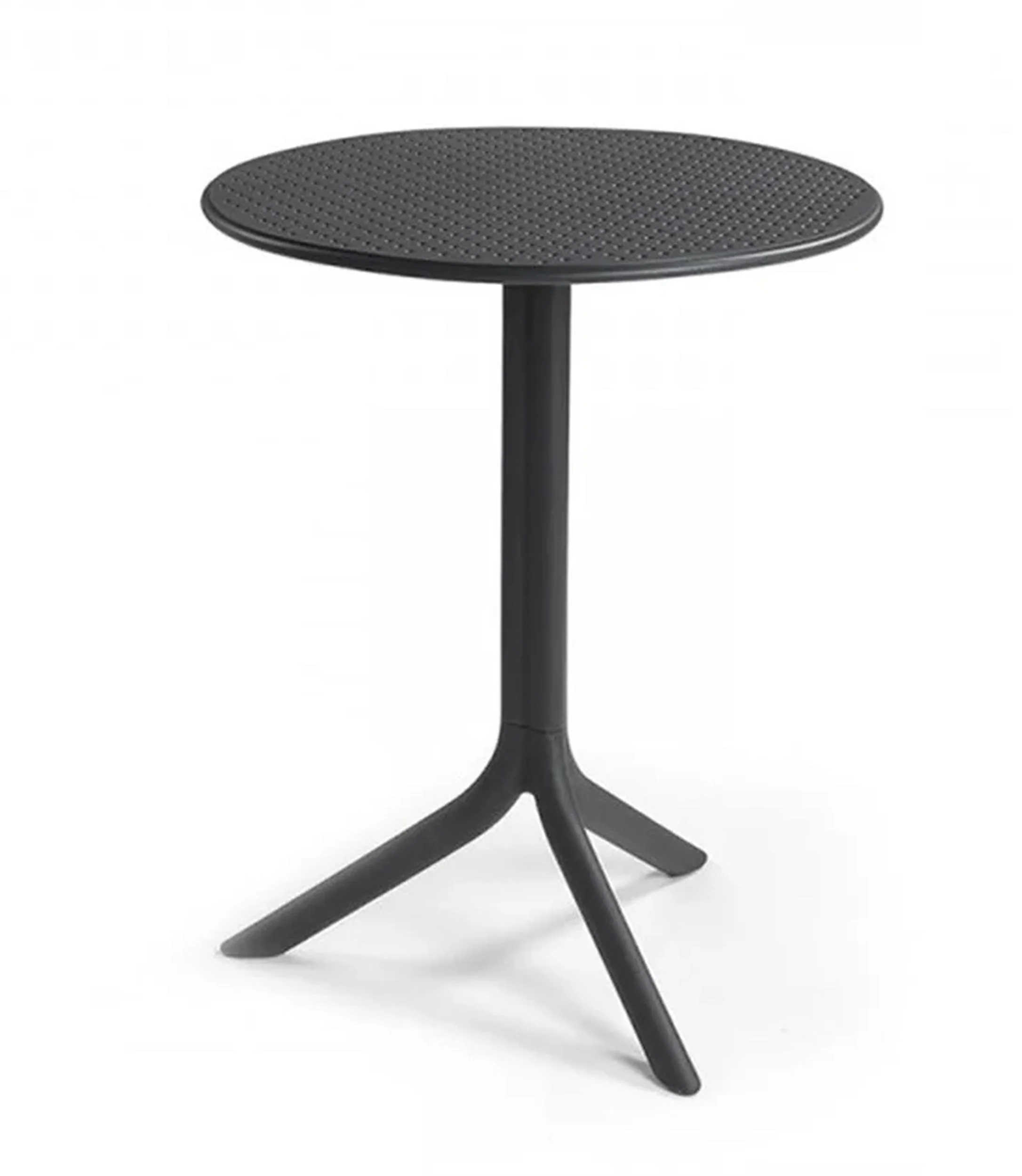 Zestaw balkonowy okrągły stół Step 60 cm i 2 krzesła z podłokietnikami Bora Nardi z certyfikowanego tworzywa antracytowy - Image 2