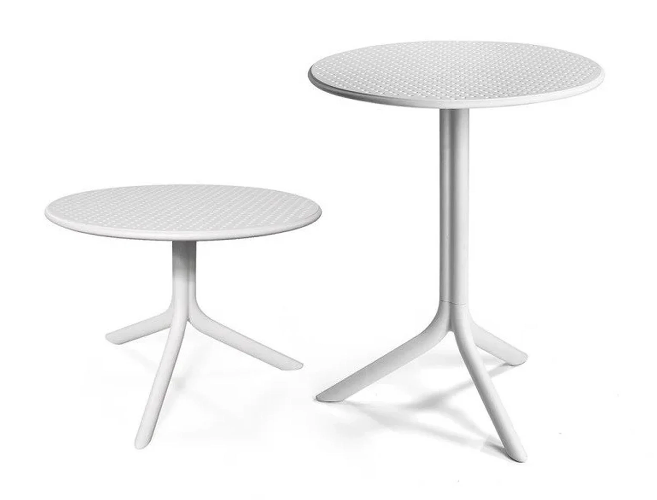 Zestaw balkonowy okrągły stół Step 60 cm i 2 krzesła z podłokietnikami Trill Nardi z certyfikowanego tworzywa biały - Image 3