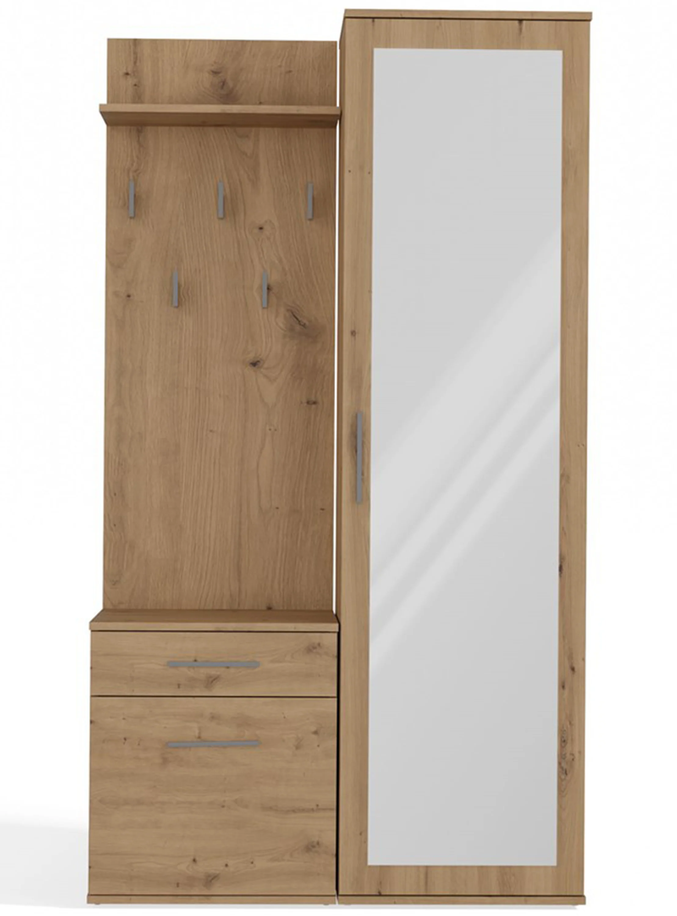Zestaw do przedpokoju Duvio z szafą i lustrem 100 cm dąb artisan - Image 6