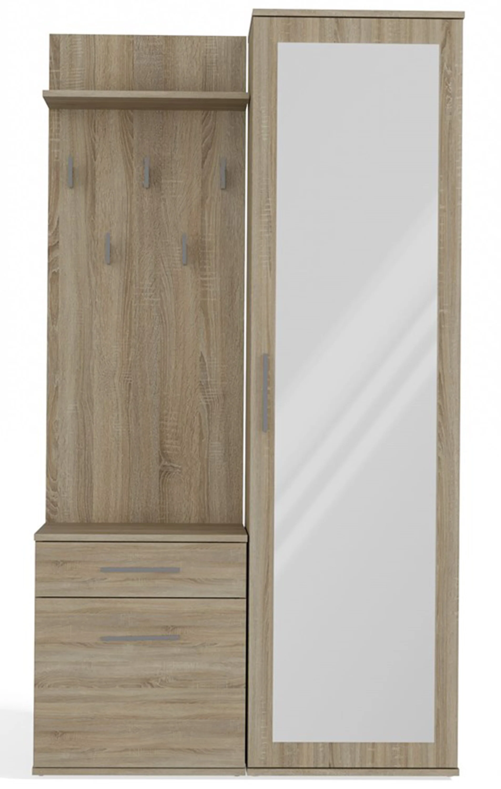 Zestaw do przedpokoju Duvio z szafą i lustrem 100 cm dąb sonoma - Image 5
