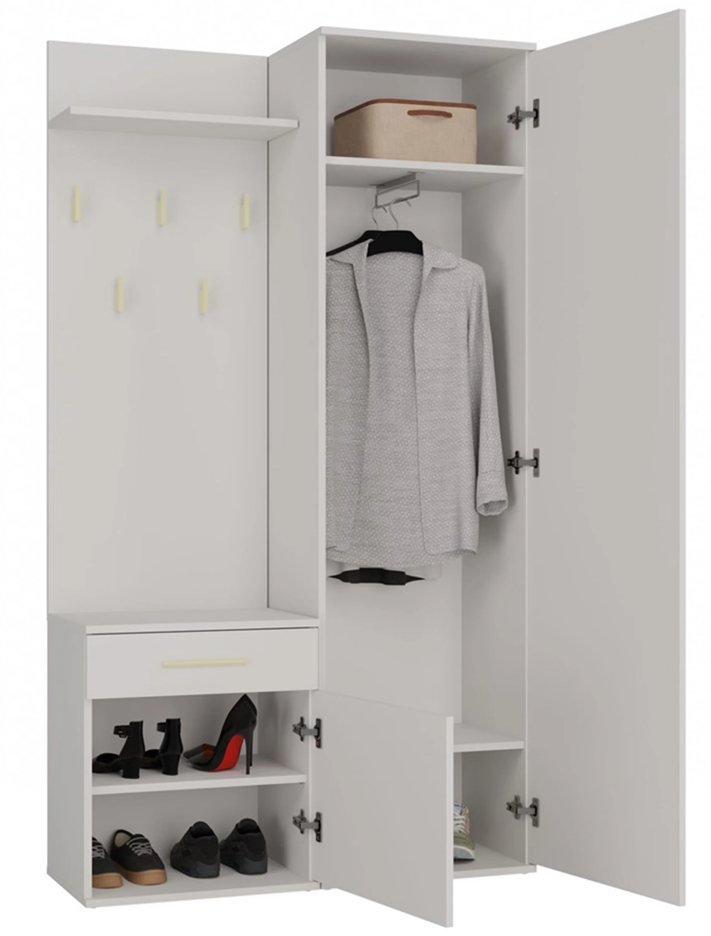 Zestaw do przedpokoju Duvio z szafą i lustrem 100 cm kaszmir - Image 10