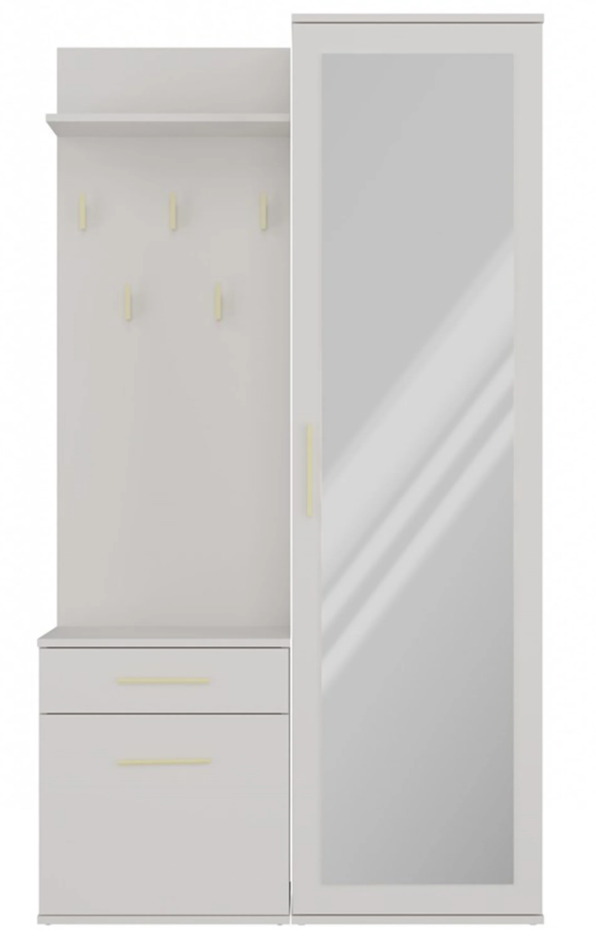 Zestaw do przedpokoju Duvio z szafą i lustrem 100 cm kaszmir - Image 8