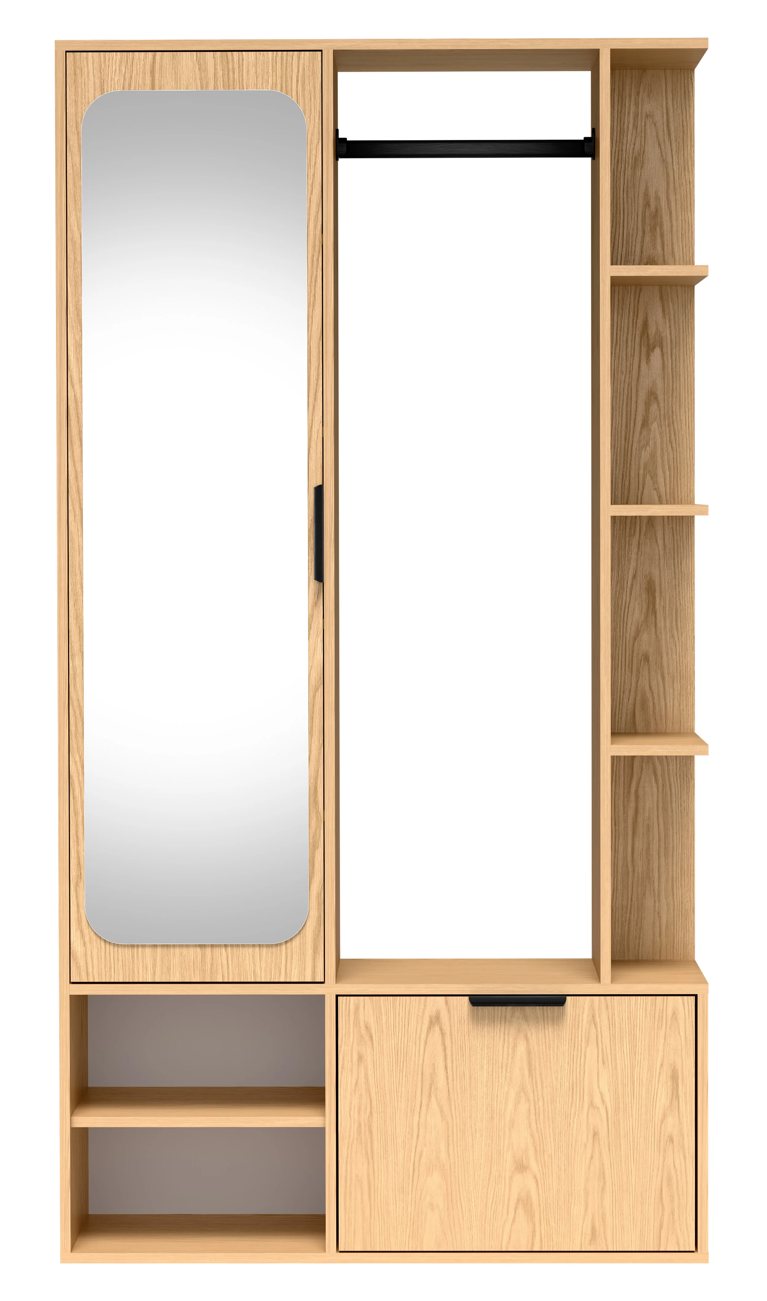 Zestaw do przedpokoju Nala z lustrem i drążkiem 100 cm dąb bookmatch - Image 7