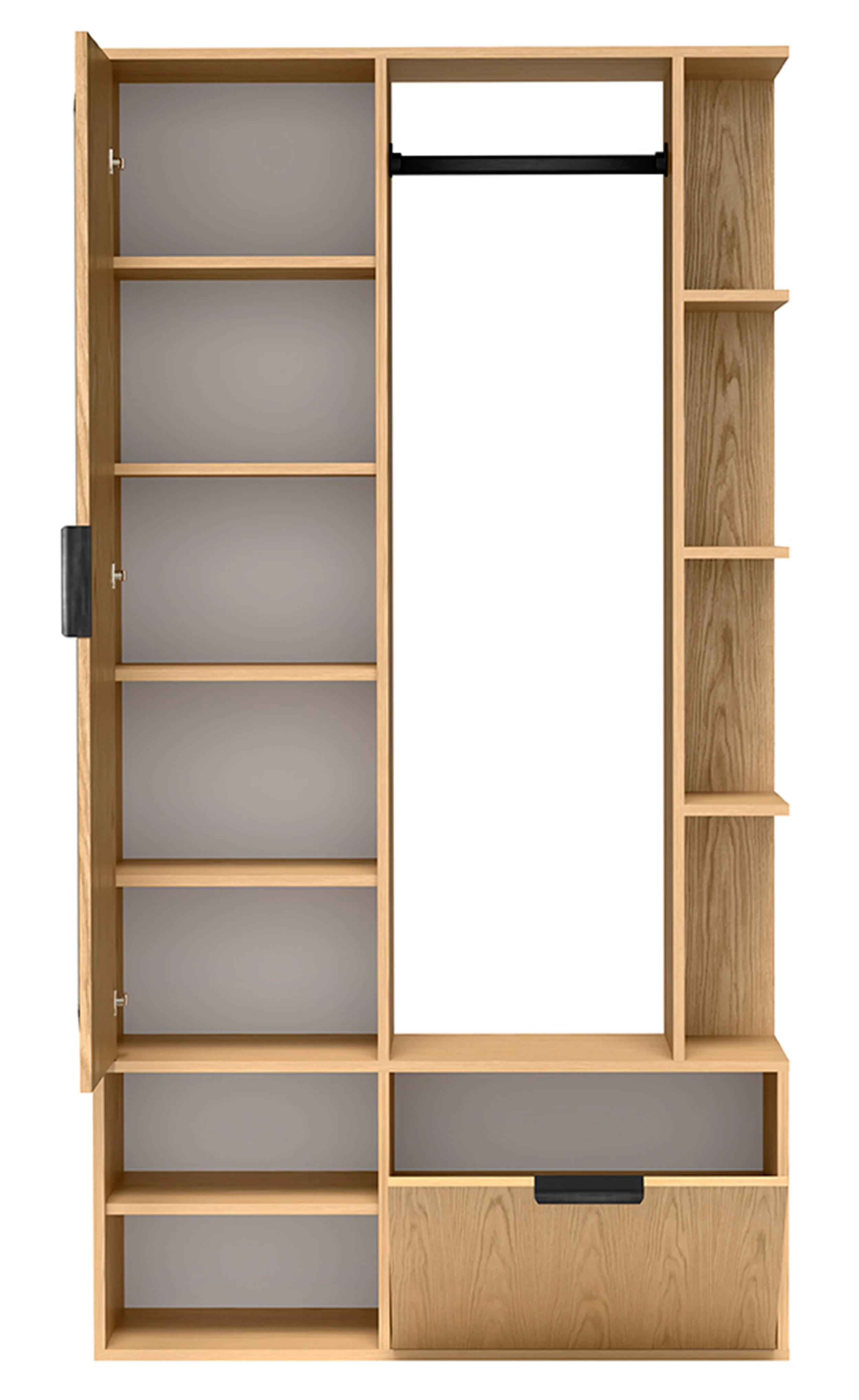 Zestaw do przedpokoju Nala z lustrem i drążkiem 100 cm dąb bookmatch - Image 8