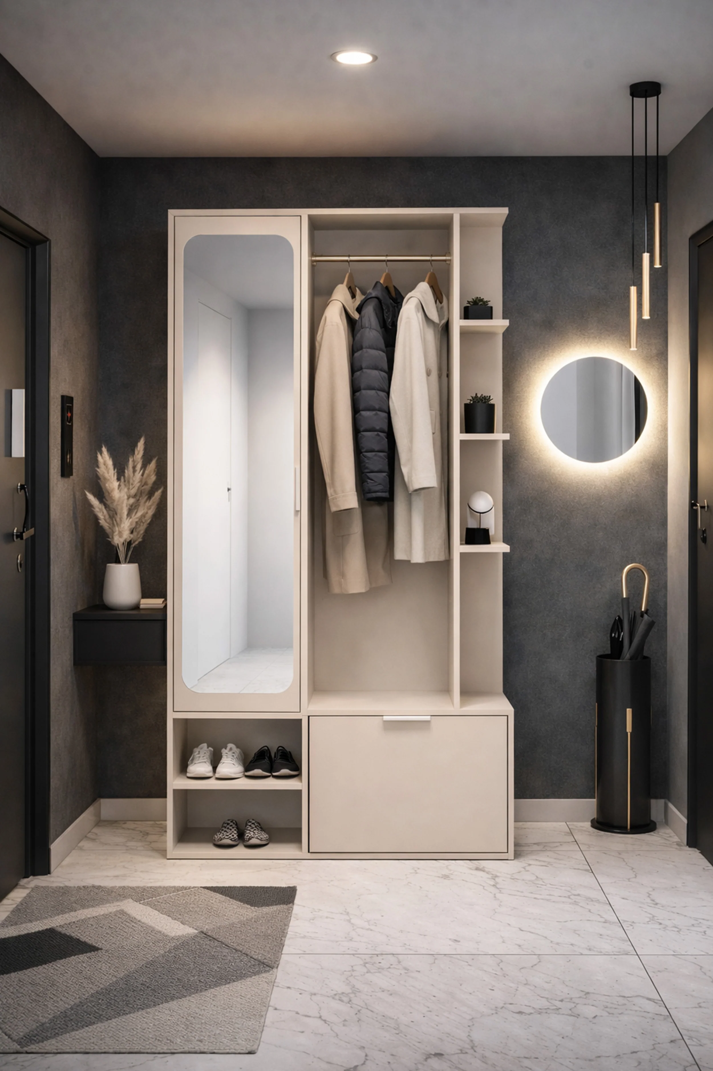 Zestaw do przedpokoju Nala z lustrem i drążkiem 100 cm kaszmir - Image 4