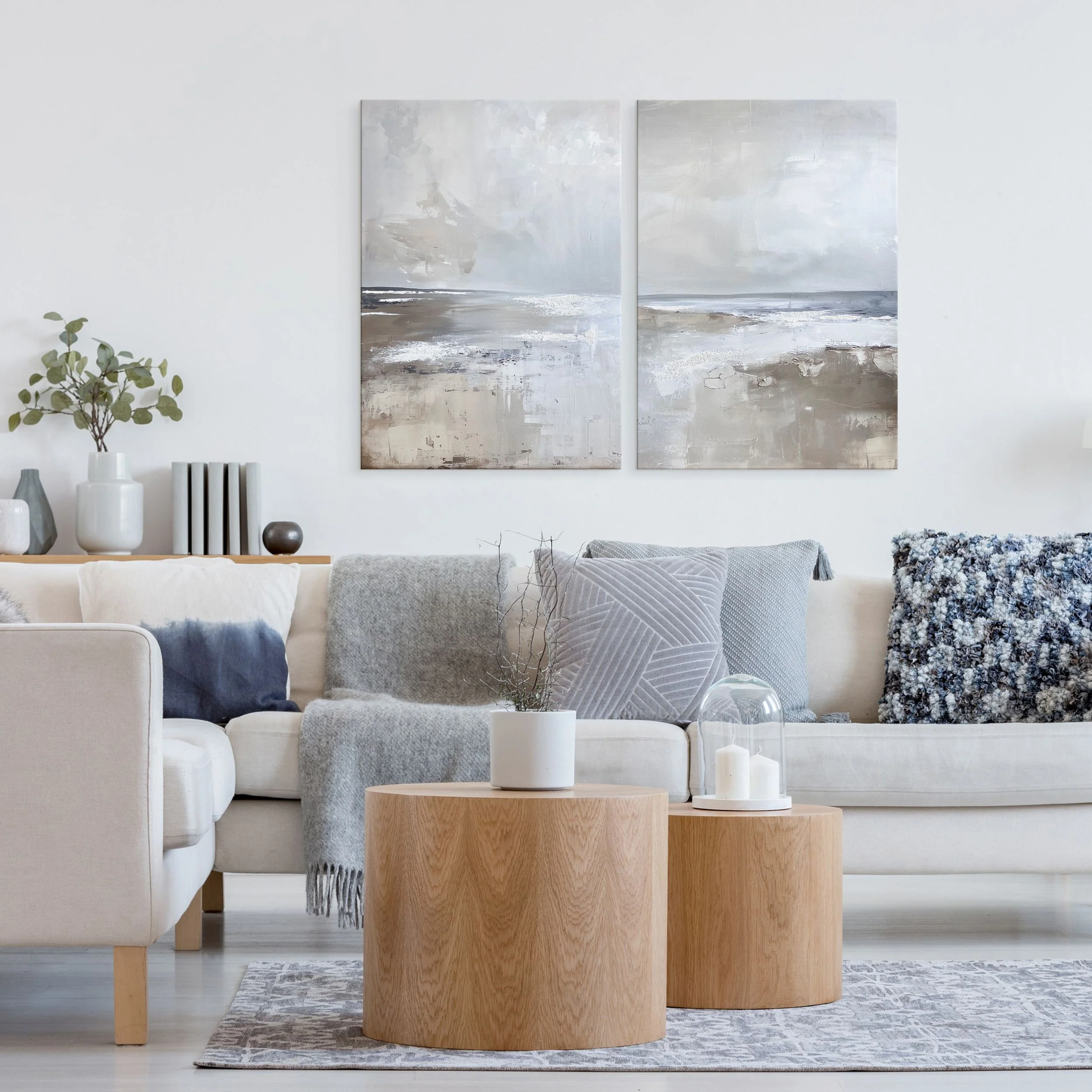 Zestaw 2 obrazów Breeze 70x50 cm z ręcznie malowanymi elementami - Image 2