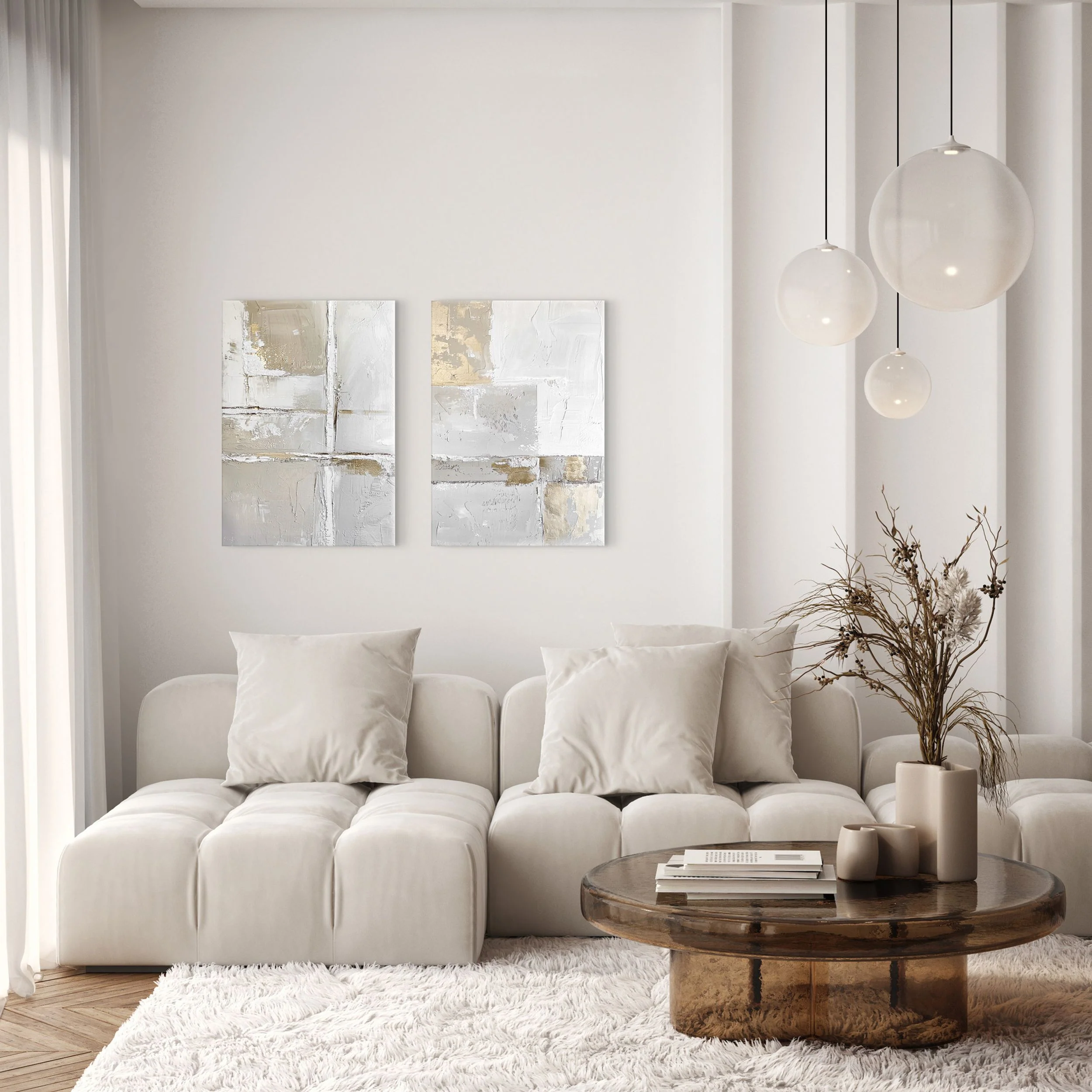 Zestaw 2 obrazów Sail 70x50 cm z ręcznie malowanymi elementami - Image 2