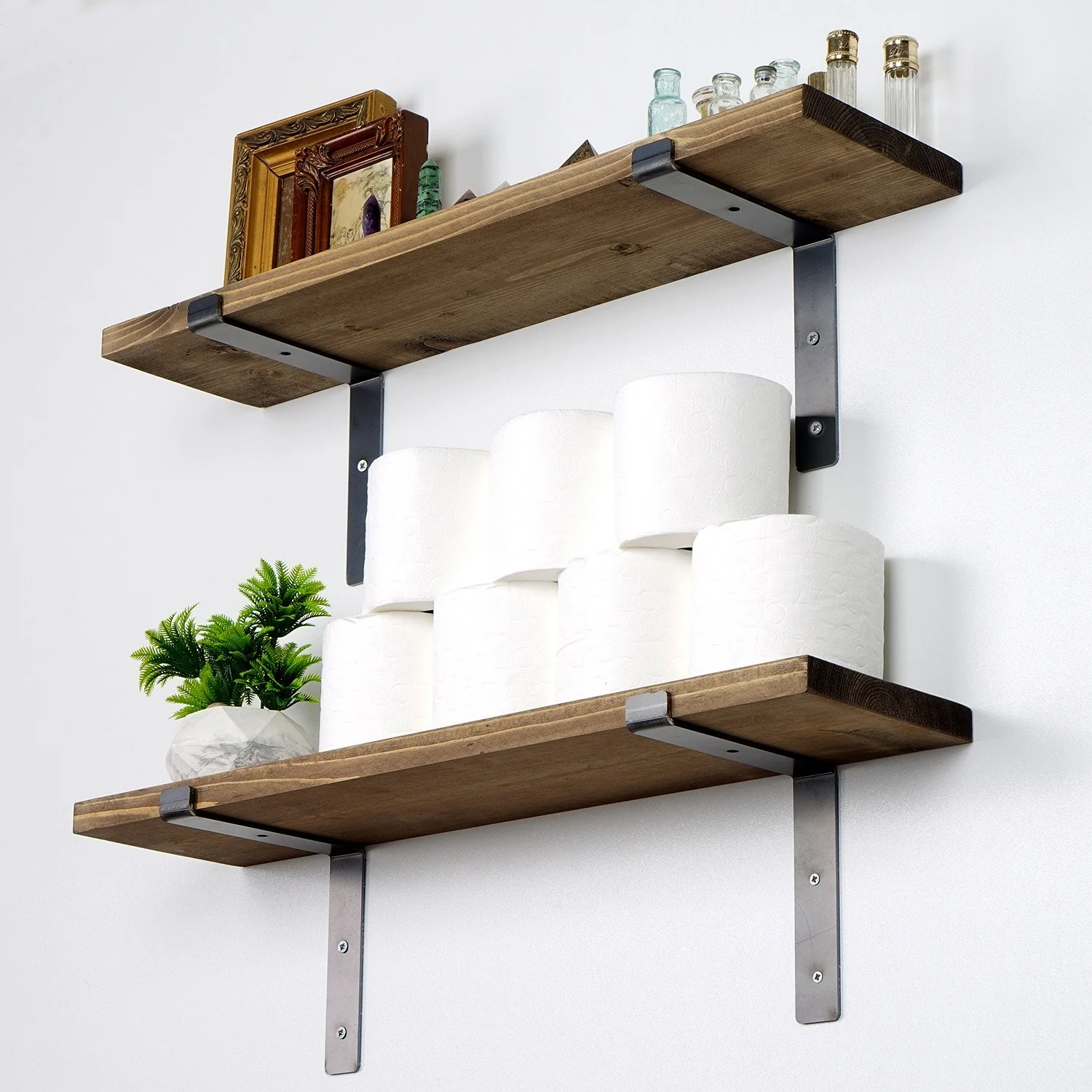 Zestaw dwóch półek na ścianę Lamero 60 cm orzech - Image 2