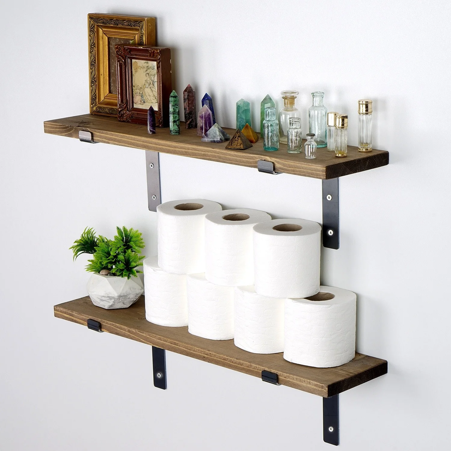 Zestaw dwóch półek na ścianę Lamero 60 cm orzech - Image 6