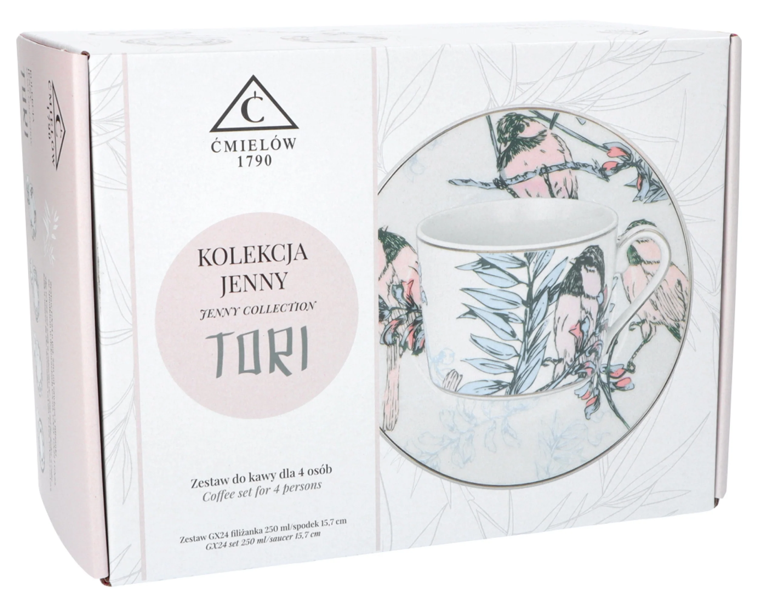 Zestaw filiżanek dla 4 os. porcelanowy Jenny 250 ml wielokolorowy - Image 10