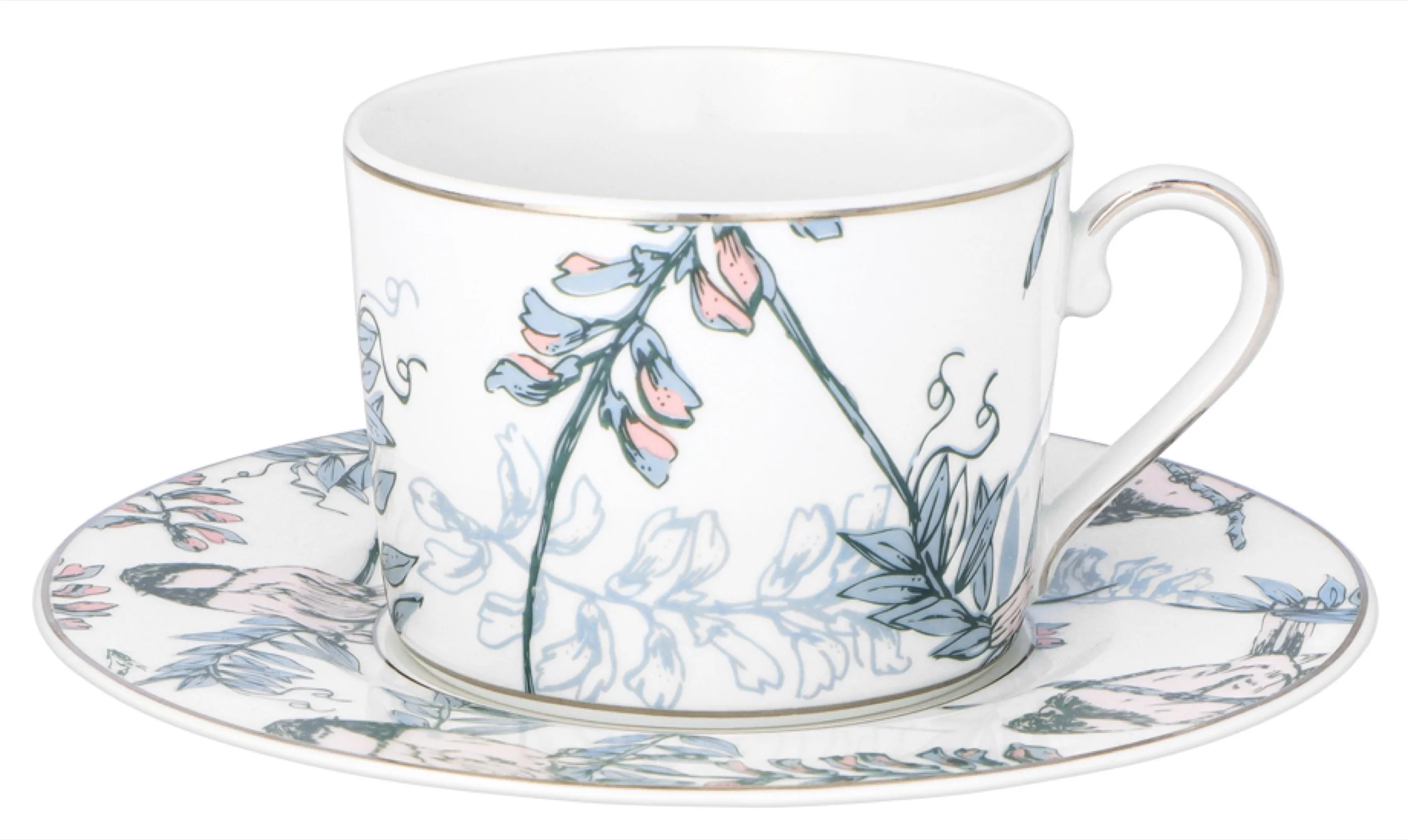 Zestaw filiżanek dla 4 os. porcelanowy Jenny 250 ml wielokolorowy - Image 2