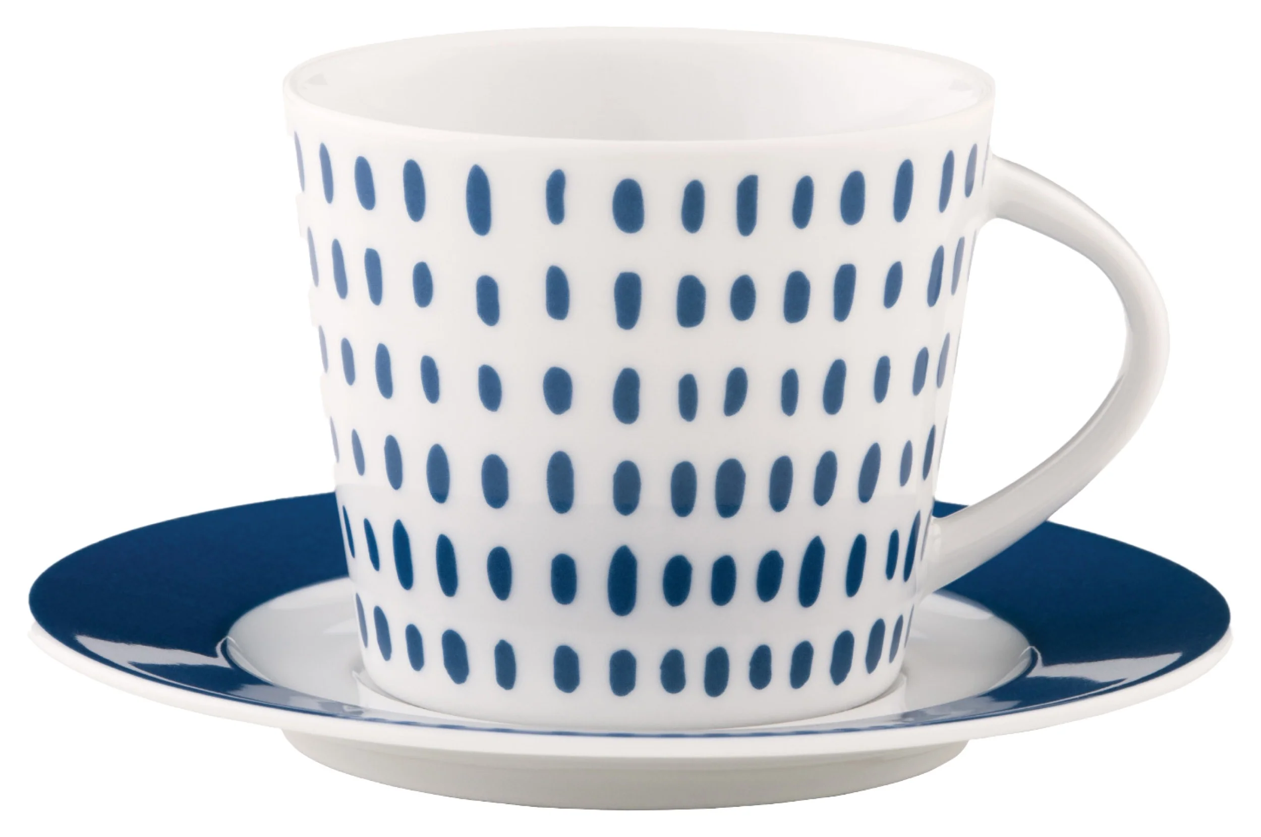 Zestaw filiżanek dla 6 os. porcelanowy Scandy Blue 300 ml biało-niebieskie - Image 4
