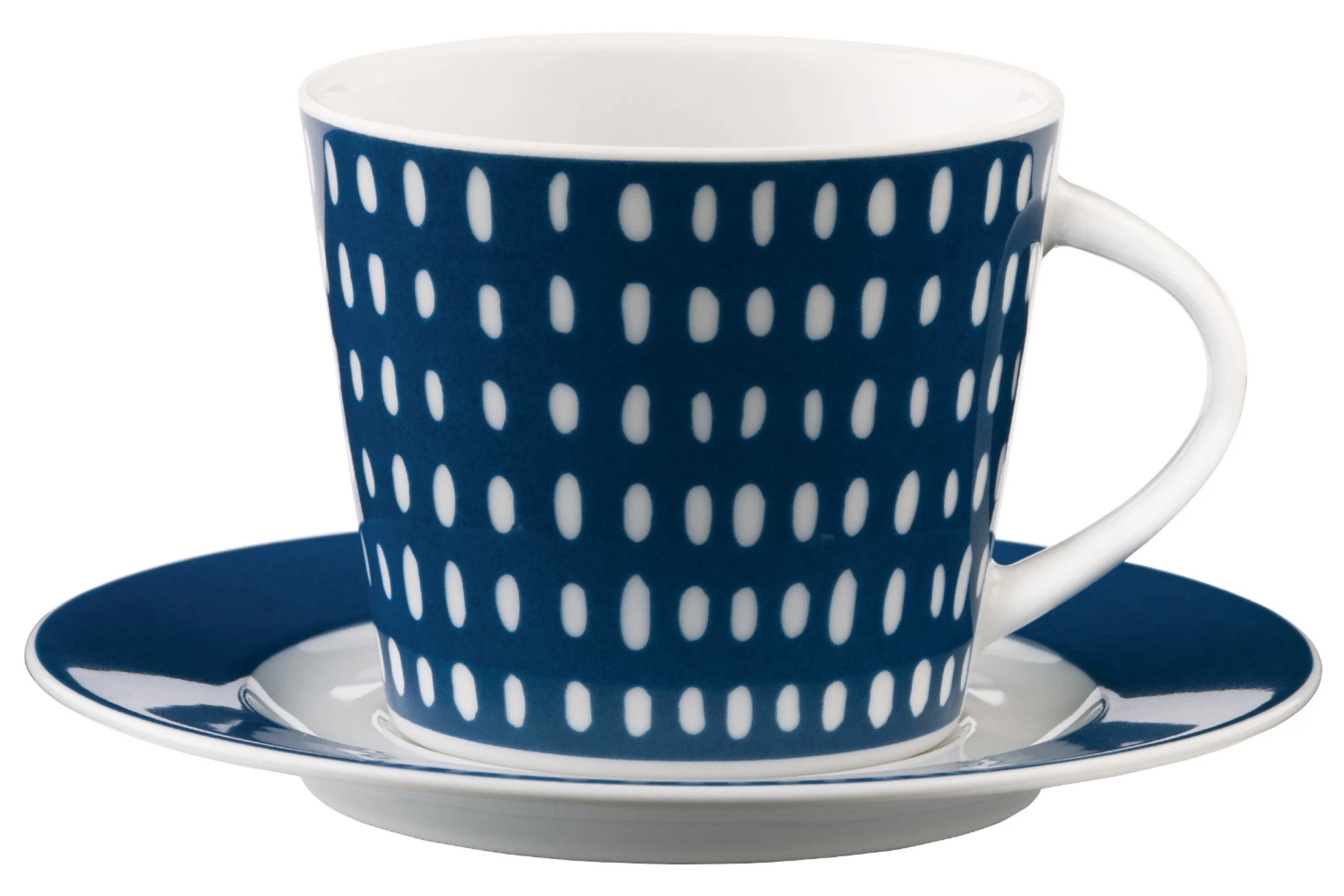 Zestaw filiżanek dla 6 os. porcelanowy Scandy Blue 300 ml biało-niebieskie - Image 6