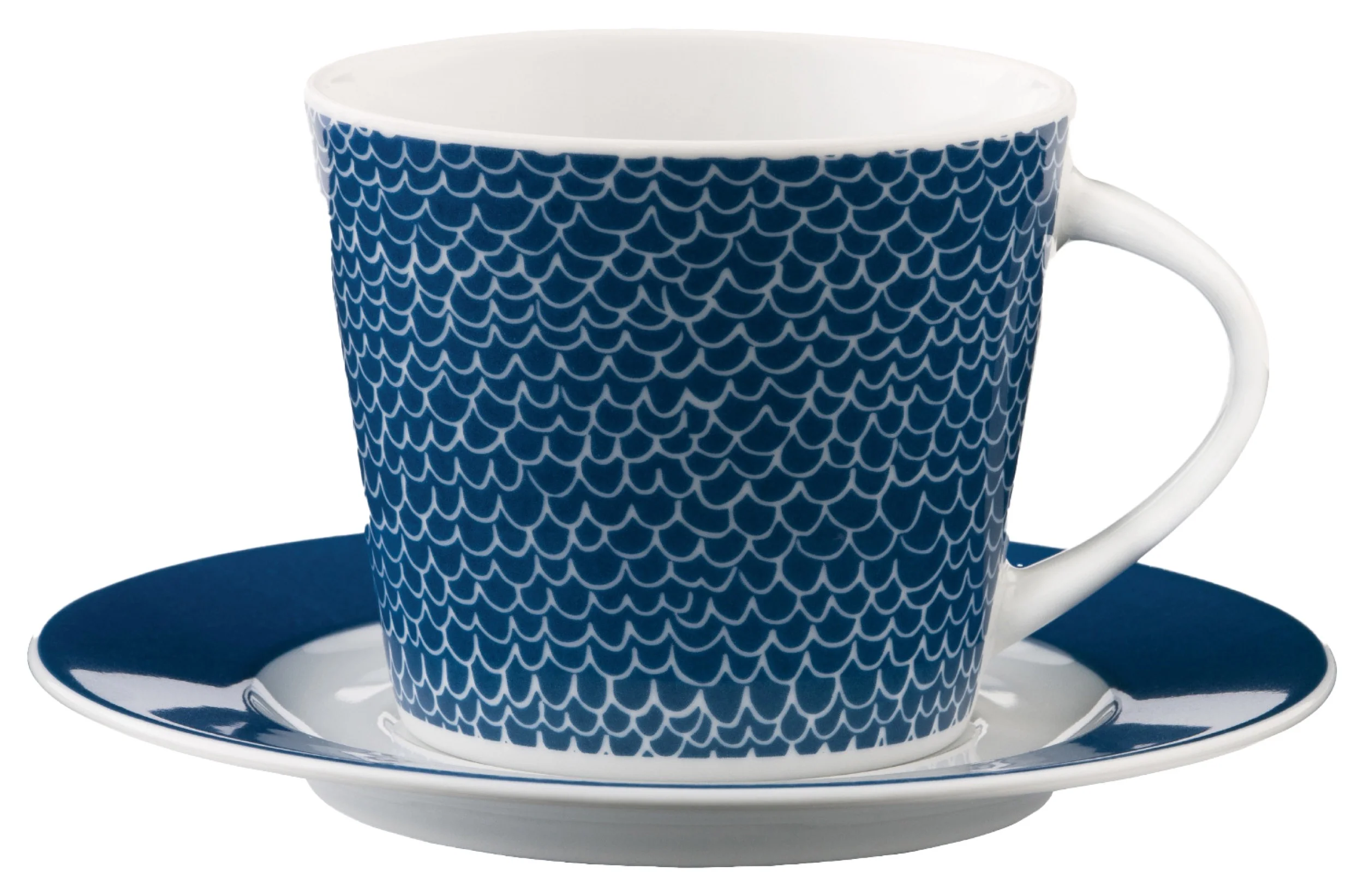 Zestaw filiżanek dla 6 os. porcelanowy Scandy Blue 300 ml biało-niebieskie - Image 8