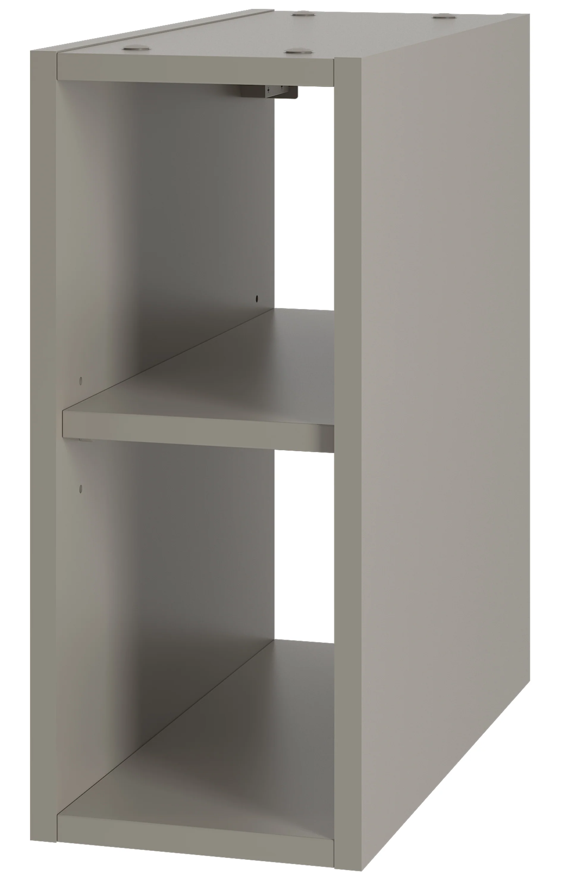 Zestaw łazienkowy Delica z dwiema szafkami i półkami 140 cm szary beż - Image 5