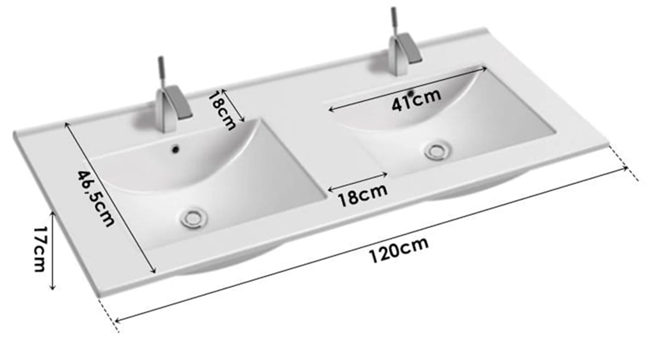 Zestaw łazienkowy z dwiema szafkami i dwiema umywalkami Aqua 120 cm ryflowane fronty biały mat - Image 8