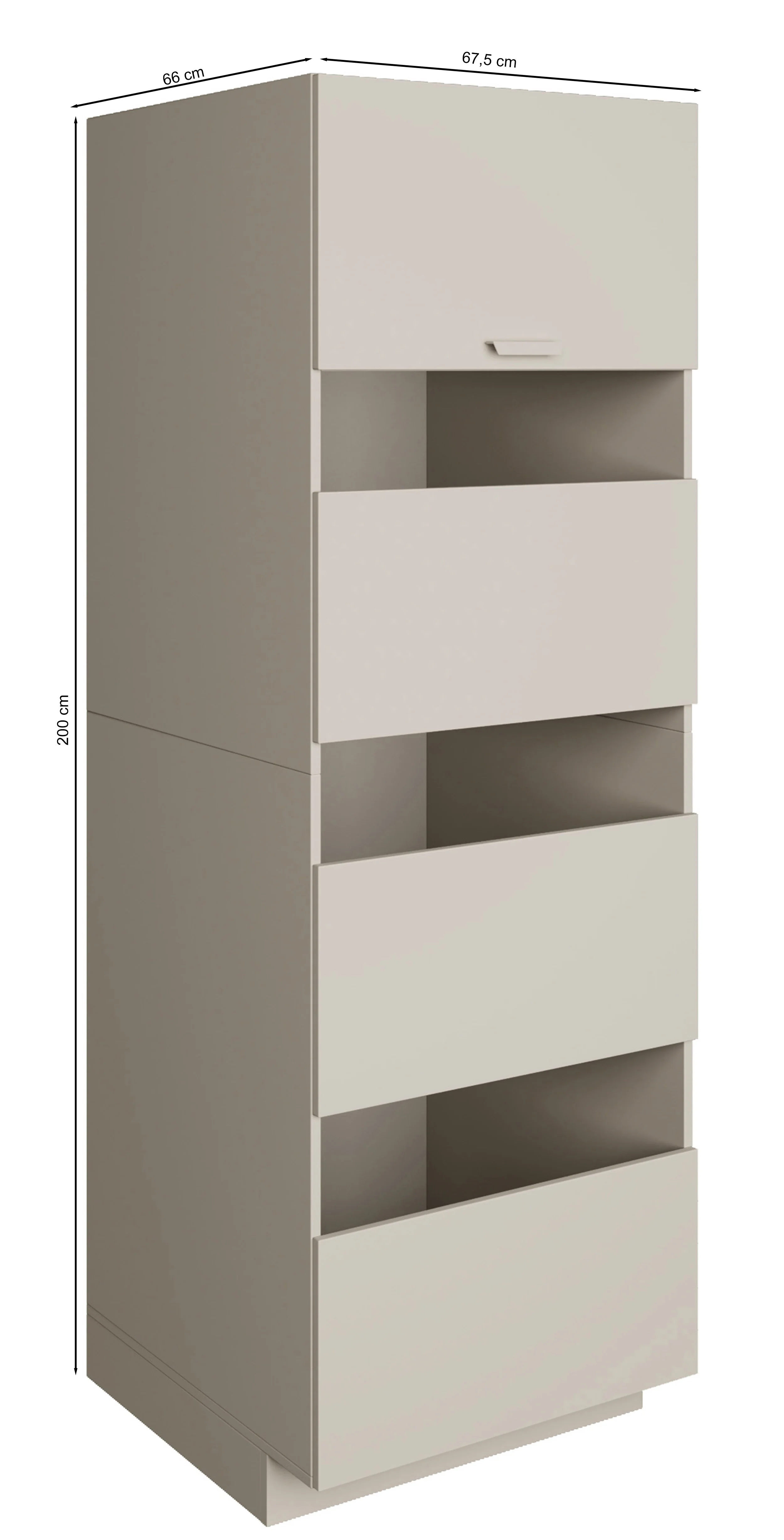 Zestaw mebli łazienkowych Holv z dwukomorową szafką nad pralkę 135 cm kaszmir - Image 10