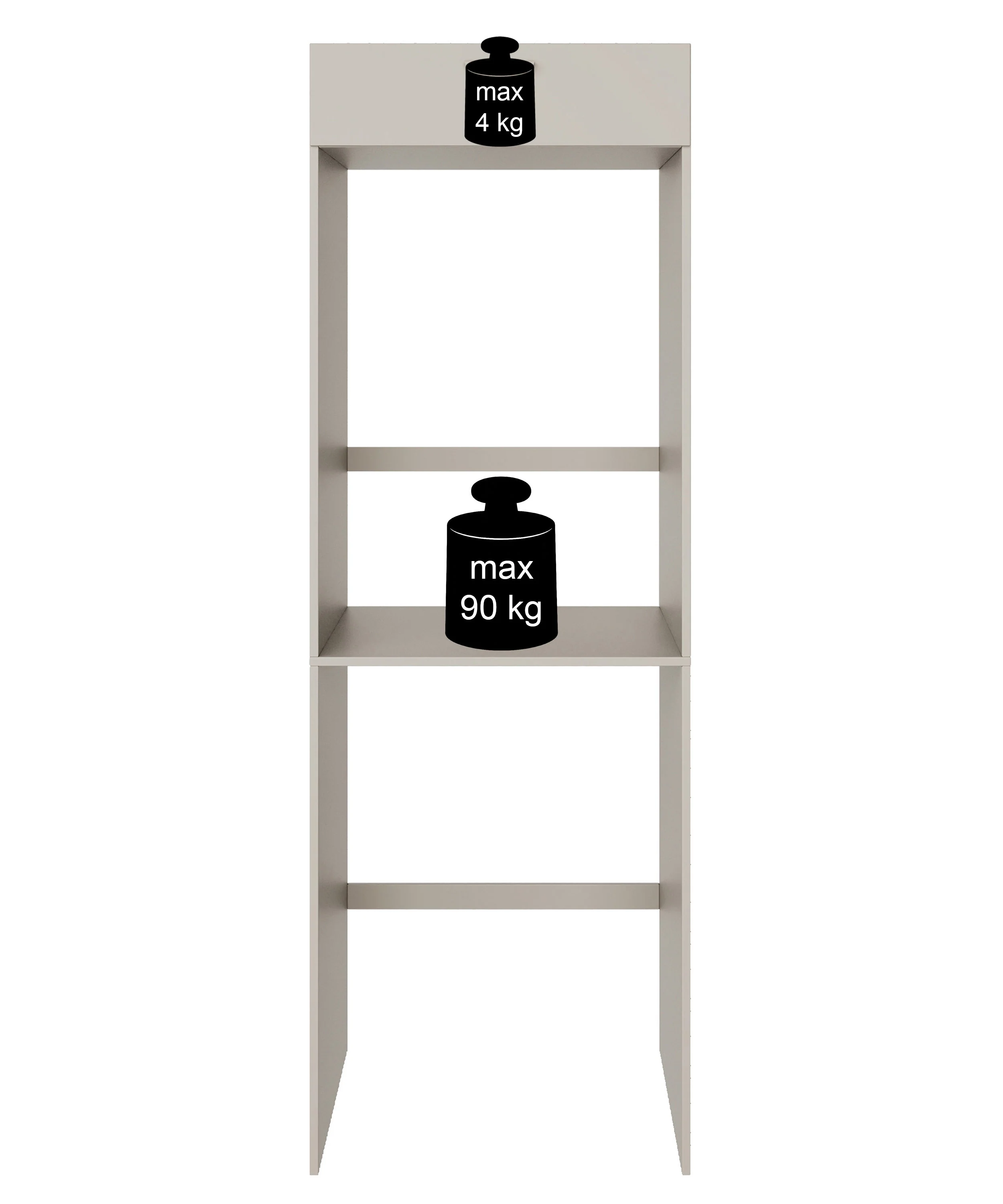 Zestaw mebli łazienkowych Holv z dwukomorową szafką nad pralkę 135 cm kaszmir - Image 12