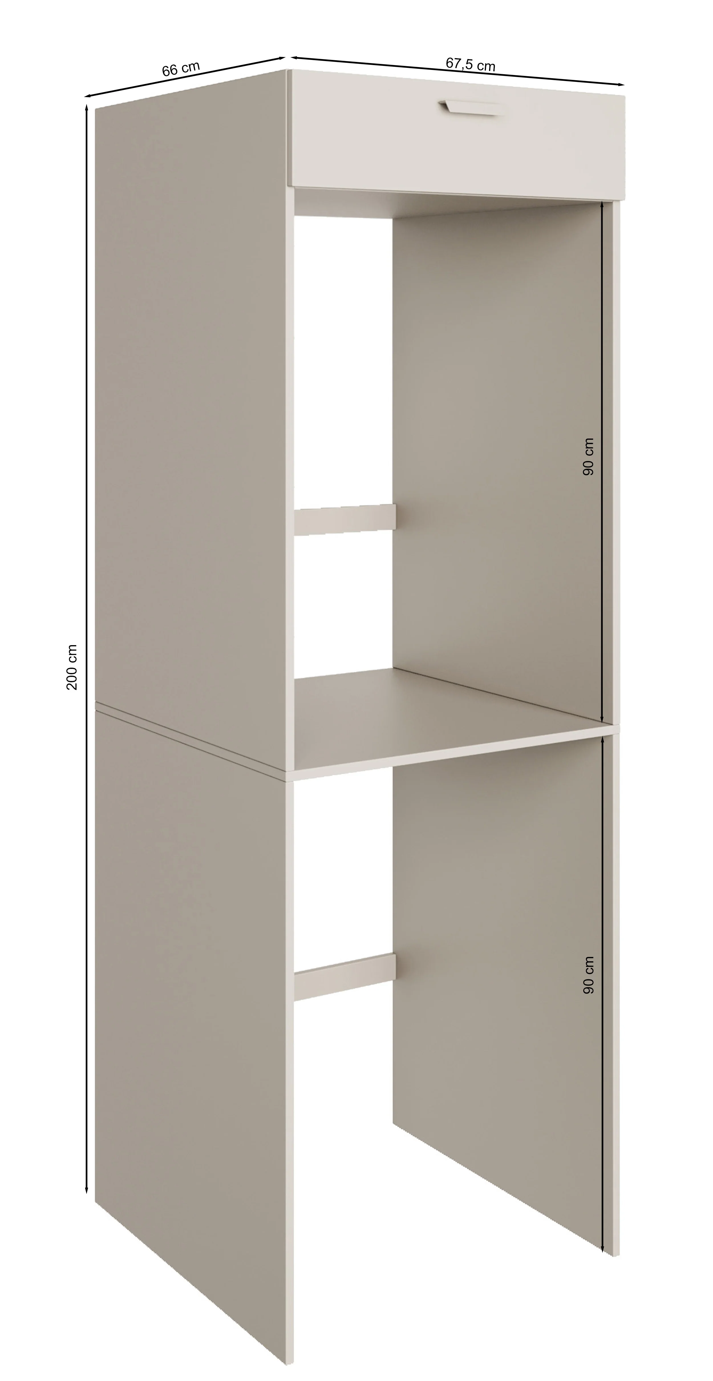 Zestaw mebli łazienkowych Holv z dwukomorową szafką nad pralkę 135 cm kaszmir - Image 9