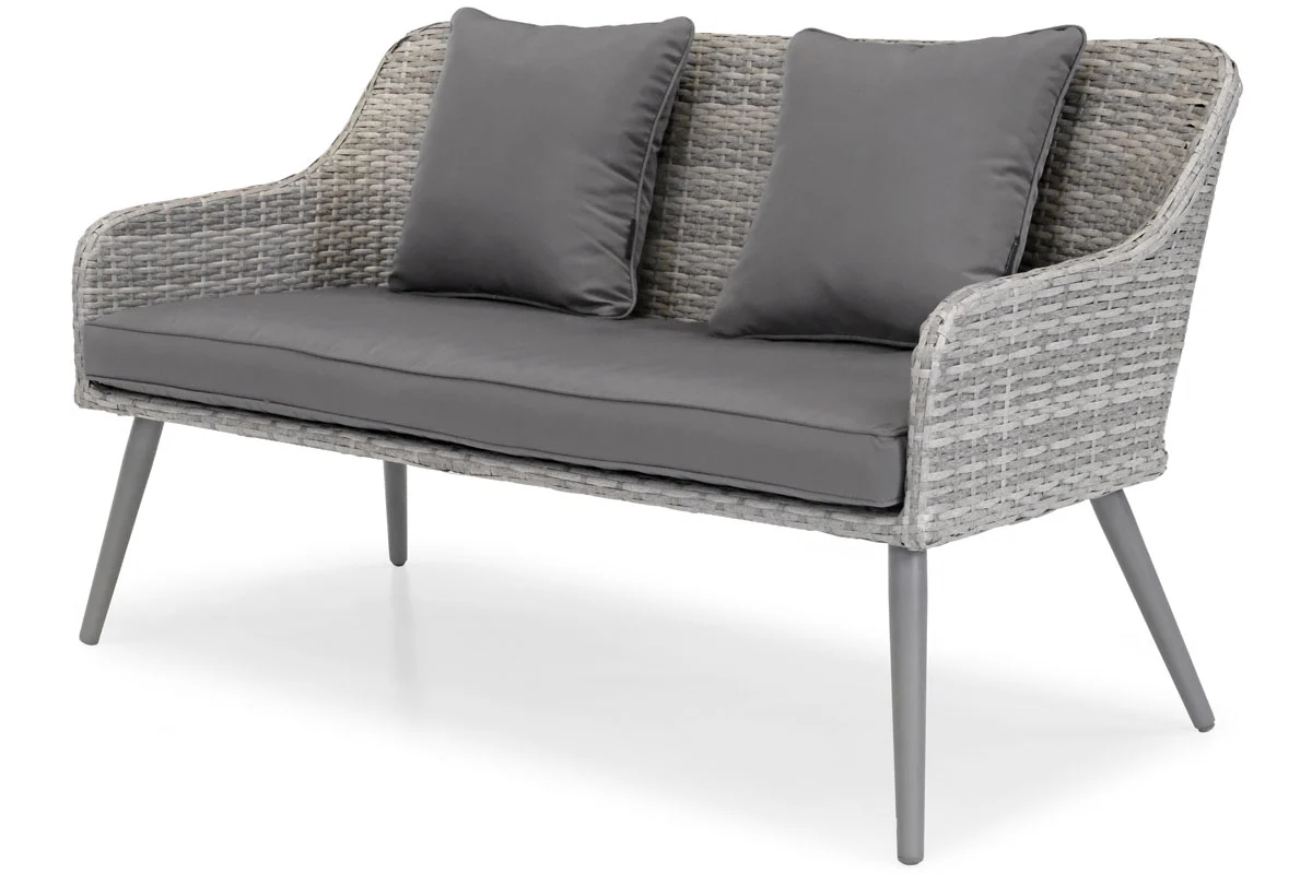 Zestaw ogrodowy Habati 4-osobowy sofa dwa krzesła oraz stolik z technorattanu szary/grafitowy - Image 7