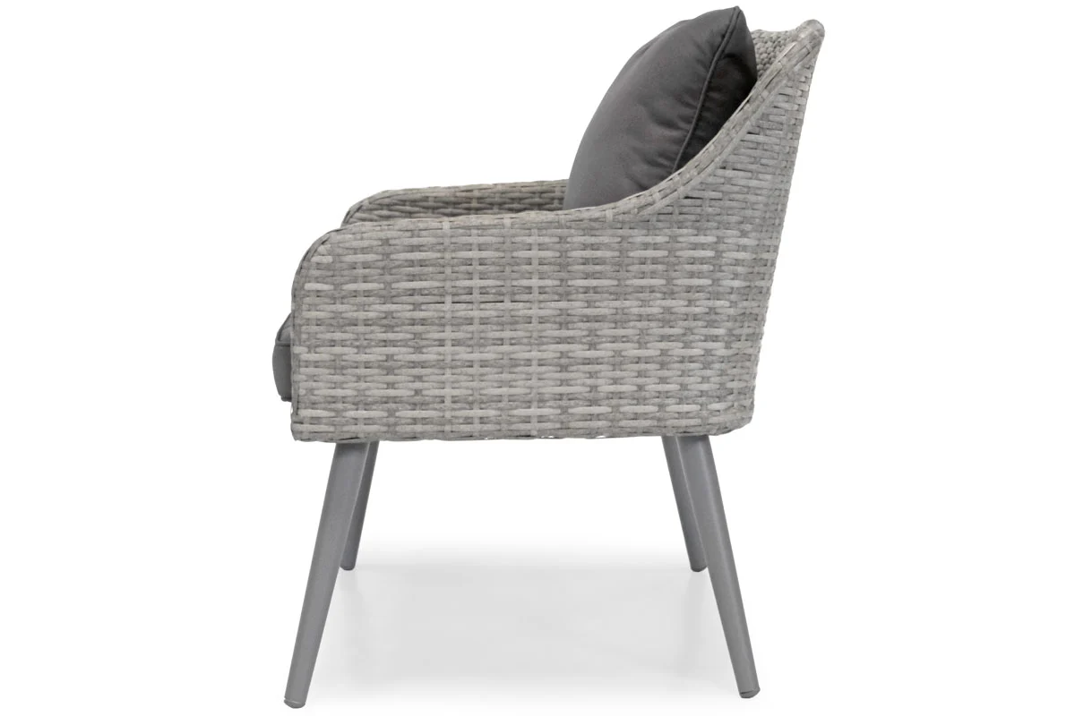 Zestaw ogrodowy Habati 4-osobowy sofa dwa krzesła oraz stolik z technorattanu szary/grafitowy - Image 9