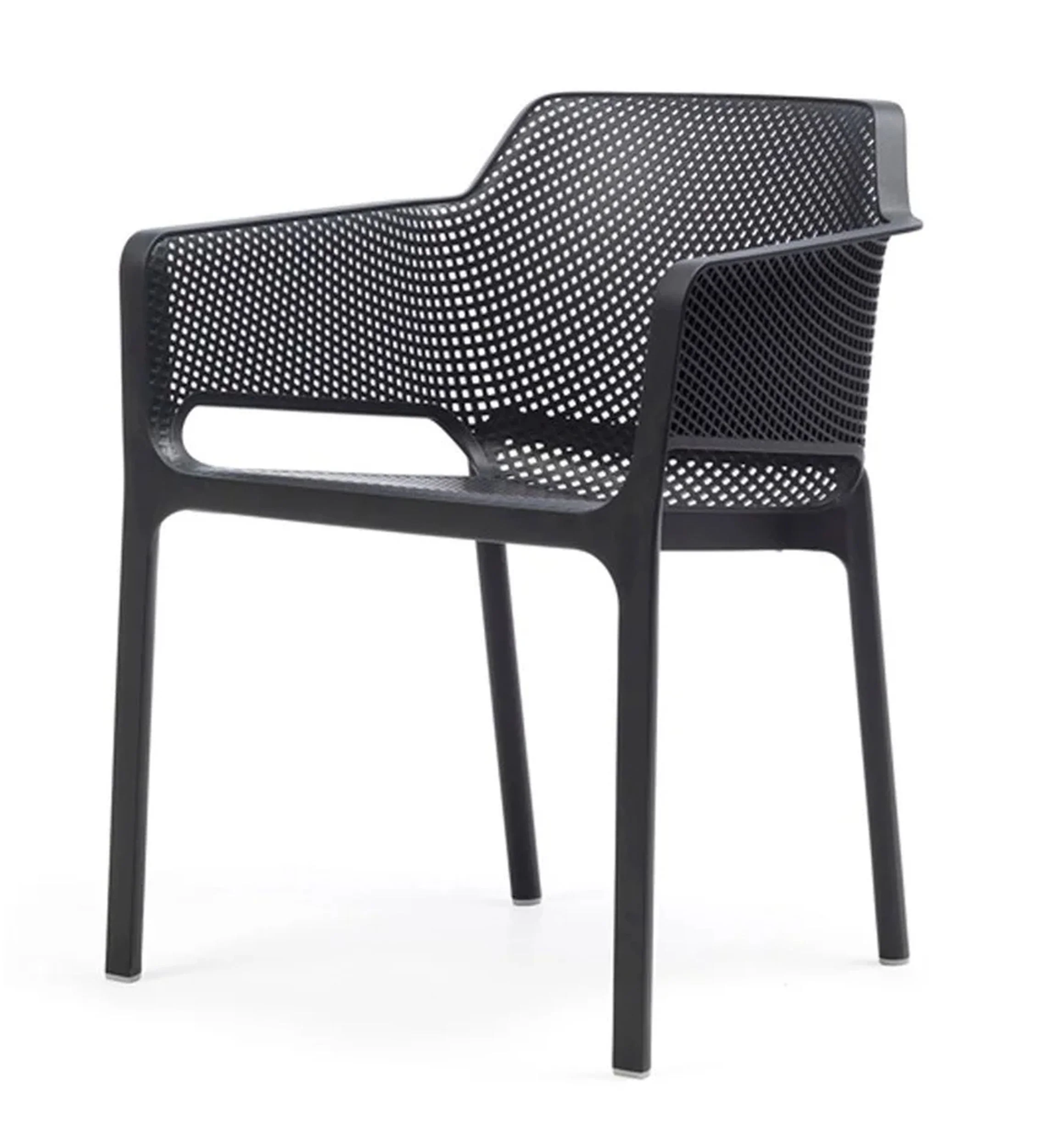 Zestaw ogrodowy rozkładany stół Rio 140-210x85 cm i 6 krzeseł Net Nardi z certyfikowanego tworzywa antracytowy - Image 3