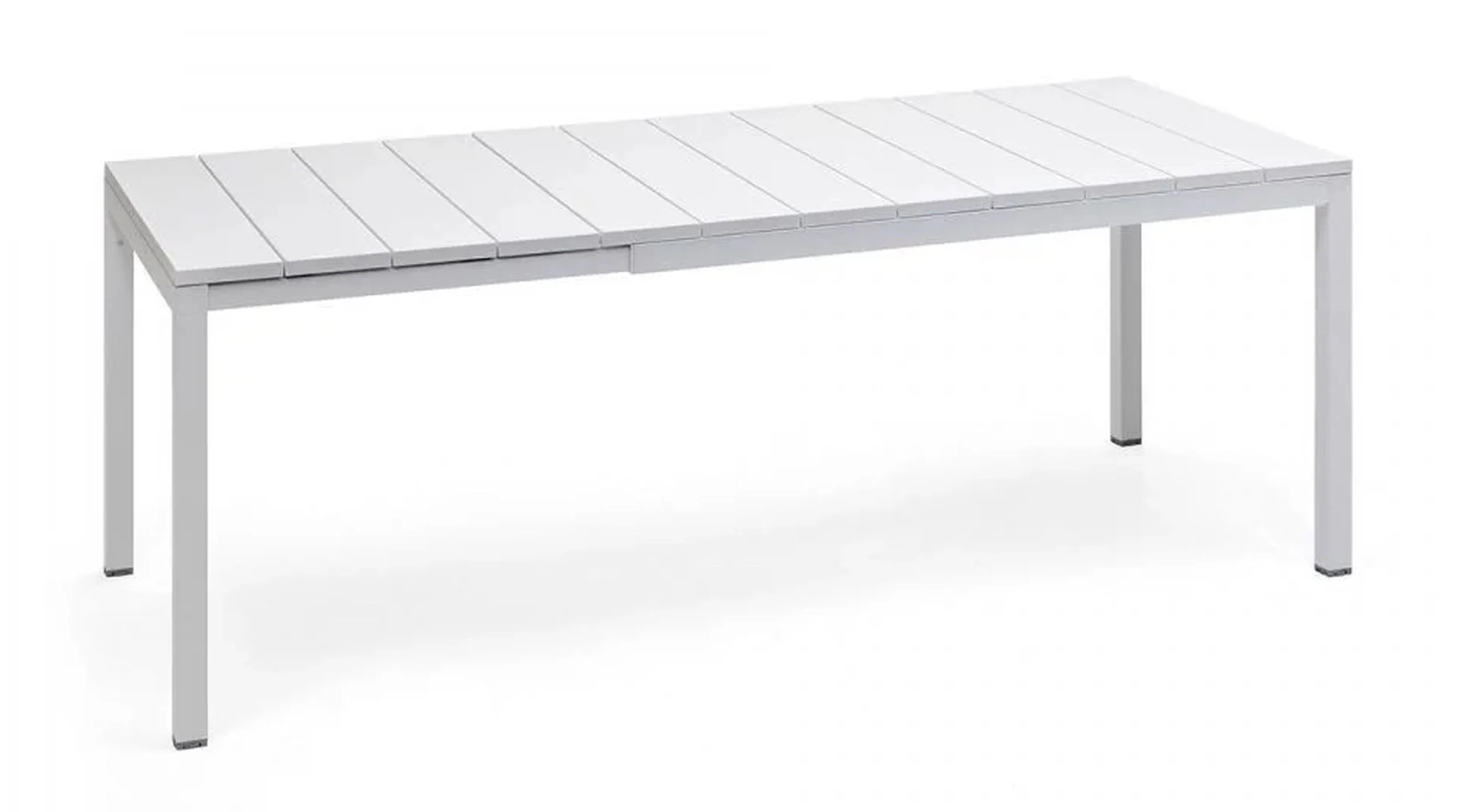Zestaw ogrodowy rozkładany stół Rio 140-210x85 cm i 6 krzeseł Net Nardi z certyfikowanego tworzywa biały - Image 4
