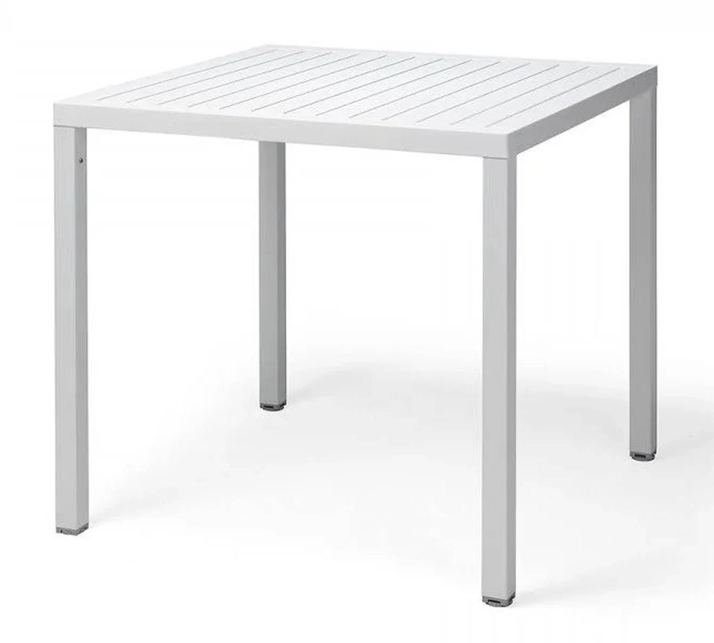 Zestaw ogrodowy stół kwadratowy Cube 70 cm i 4 krzesła z podłokietnikami Net Nardi z certyfikowanego tworzywa biały - Image 5