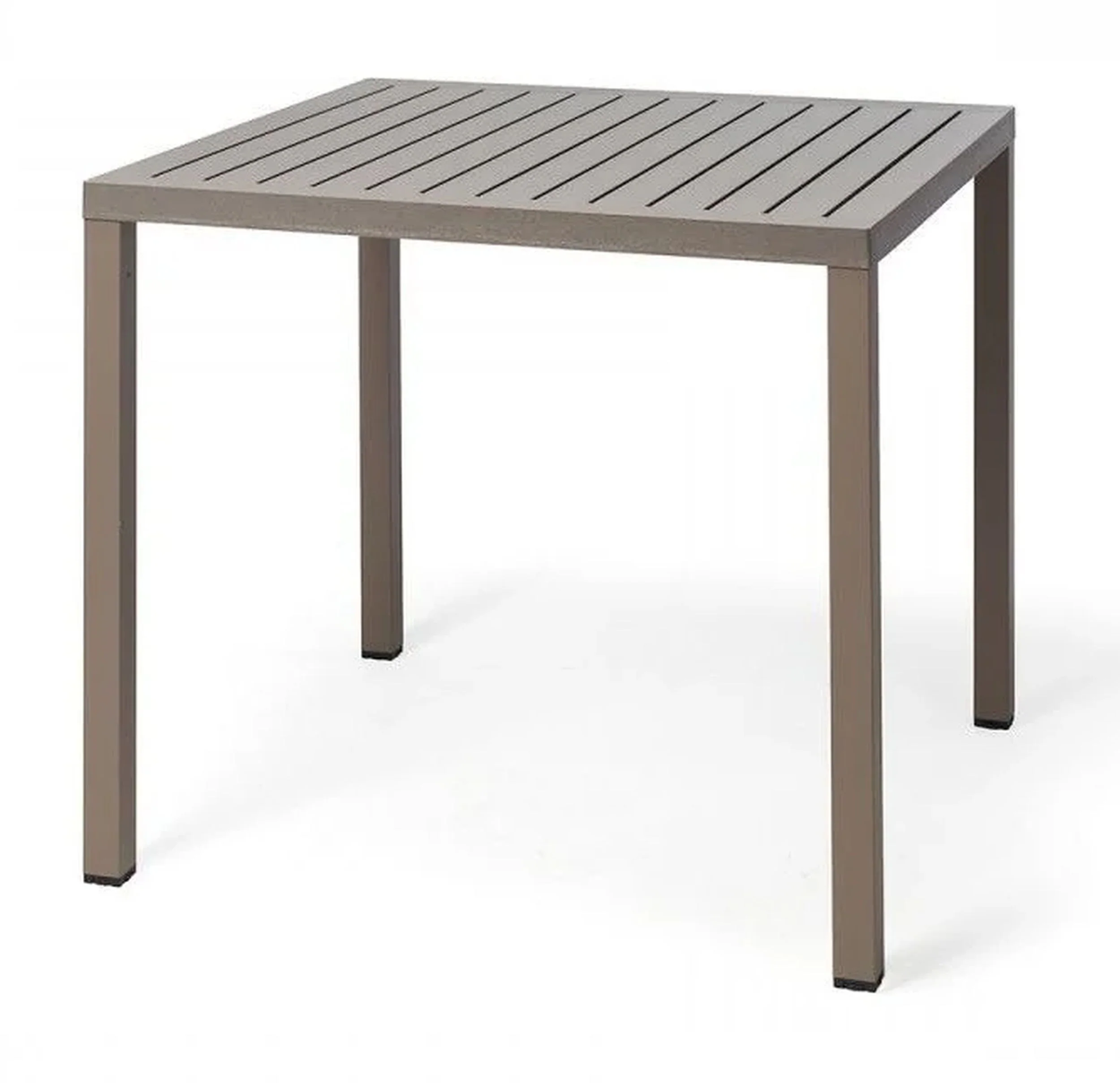Zestaw ogrodowy stół kwadratowy Cube 80 cm i 4 krzesła z podłokietnikami Trill Nardi z certyfikowanego tworzywa brązowy - Image 2