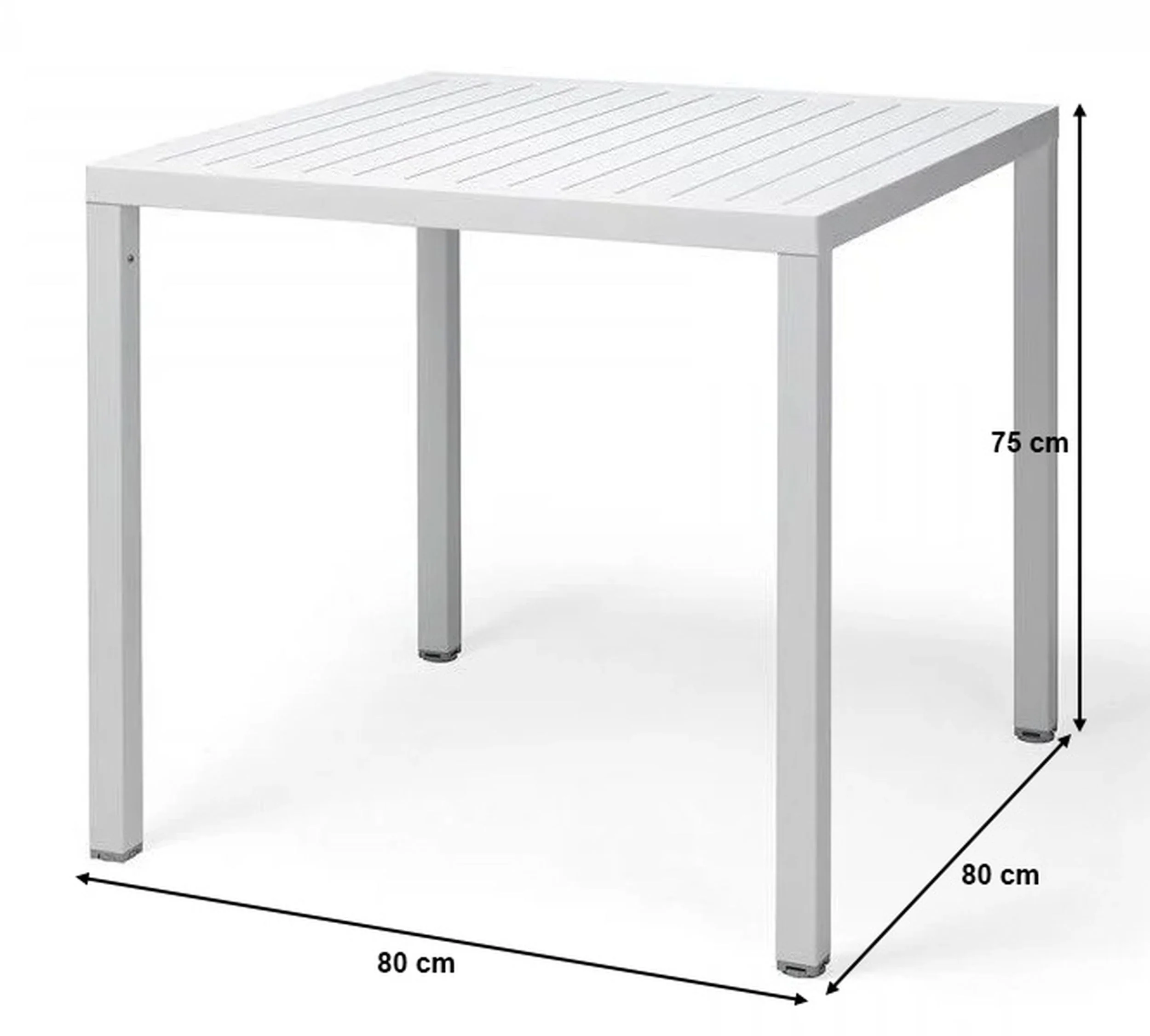 Zestaw ogrodowy stół kwadratowy Cube 80 cm i 4 krzesła z podłokietnikami Trill Nardi z certyfikowanego tworzywa brązowy - Image 4