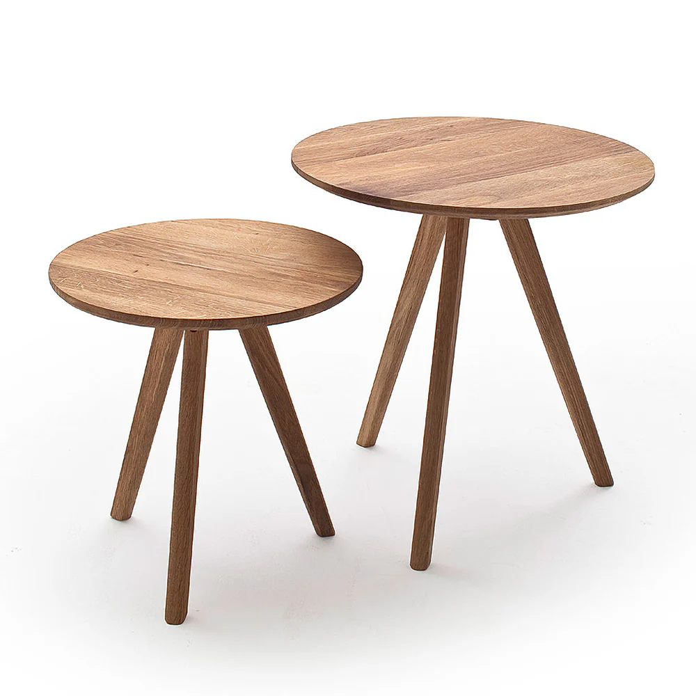 Zestaw stolików Melogreno średnica 40 i 50 cm dąb sękaty - Image 7