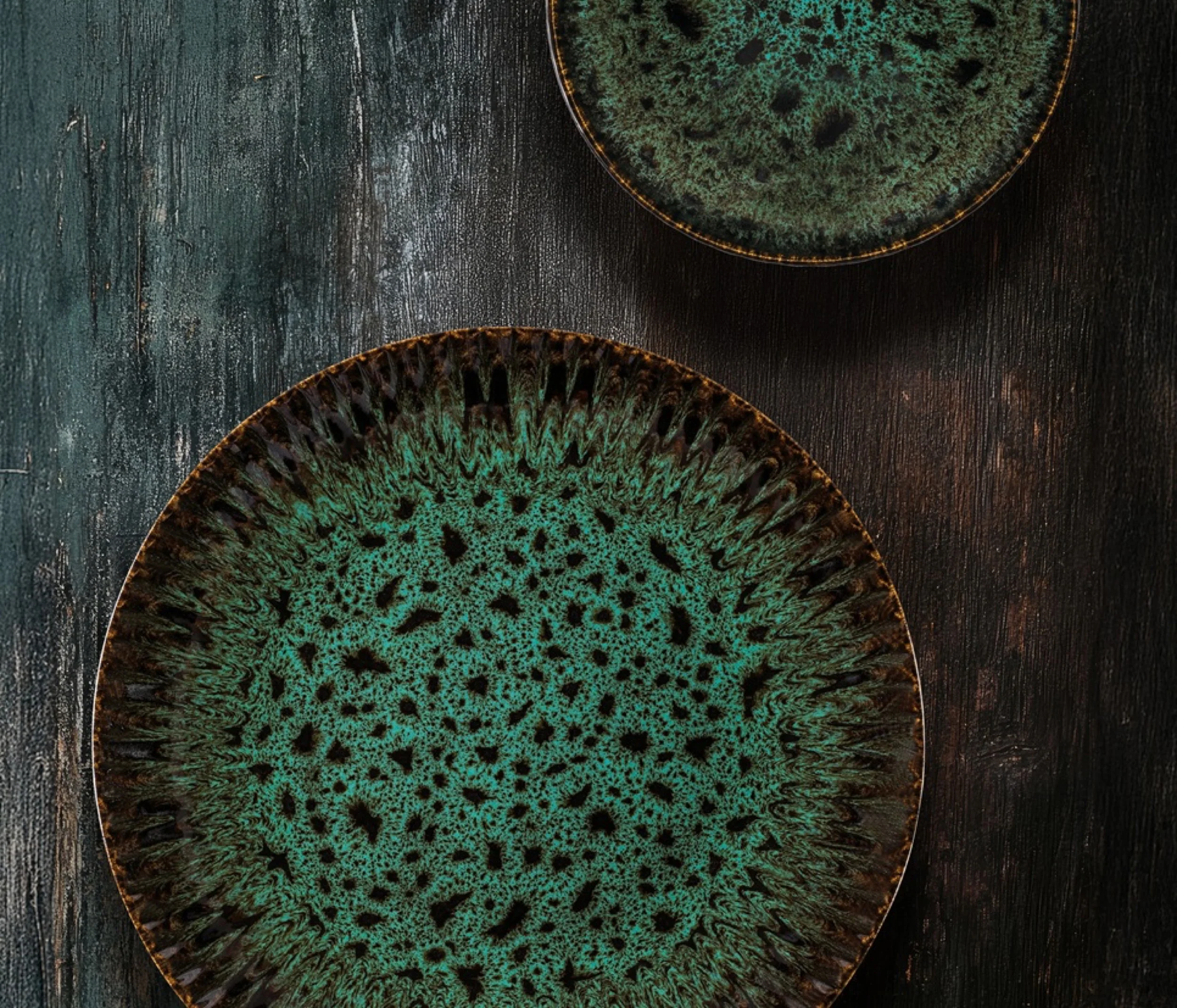 Zestaw talerzy dla 4 os. Jade ceramiczny ciemnozielony - Image 5