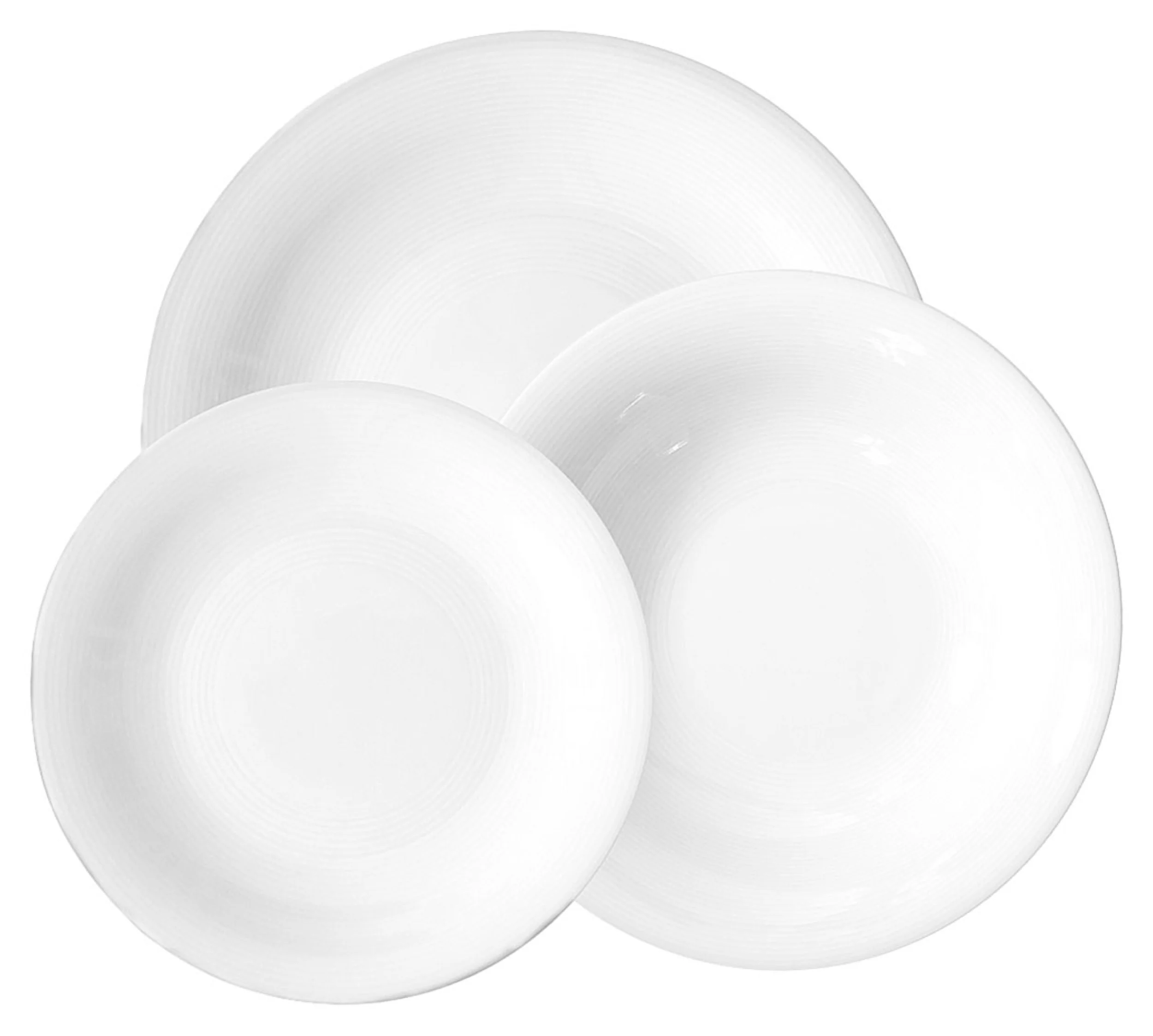 Zestaw talerzy porcelanowych dla 6 os. Tiago białe - Image 6