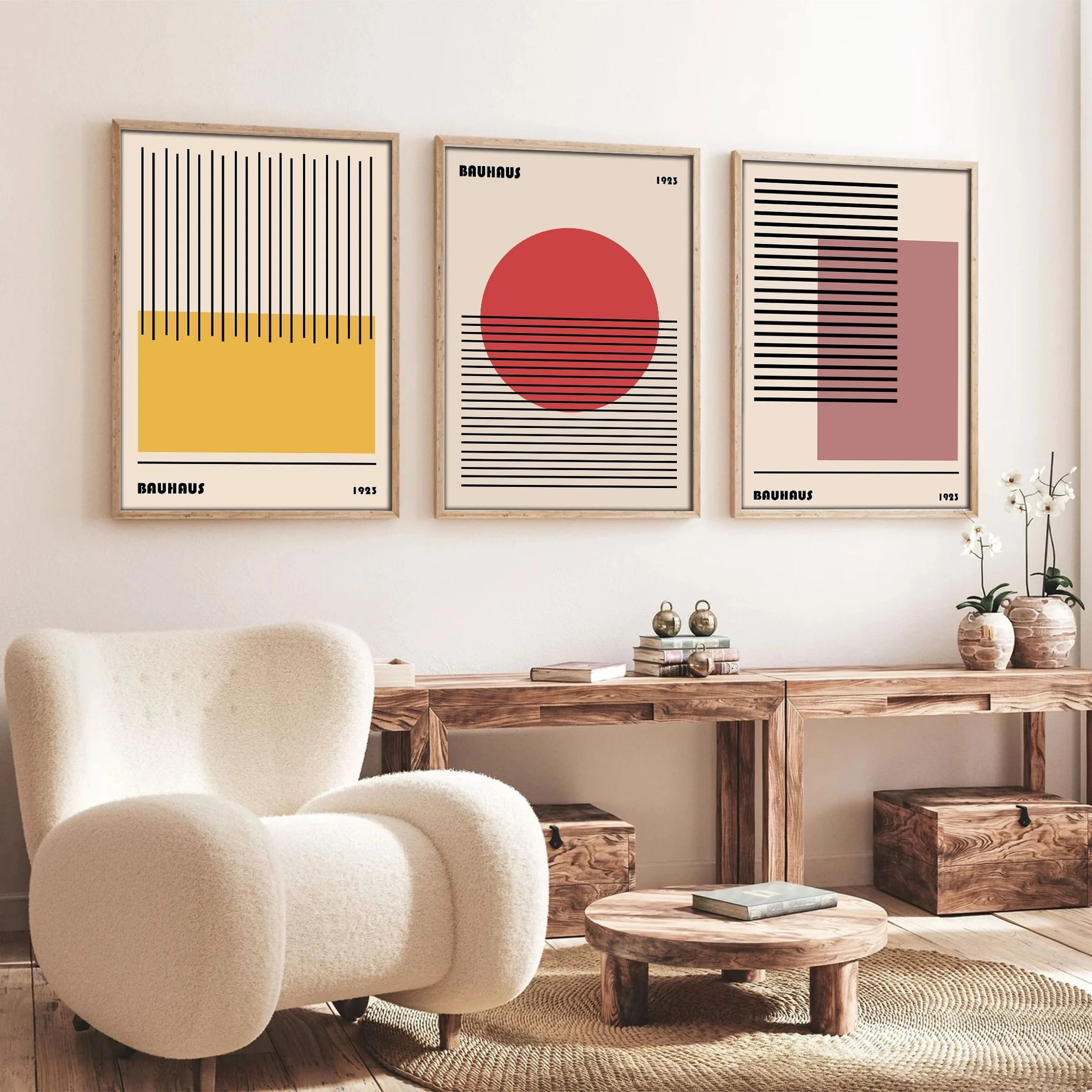 Zestaw trzech obrazów Bodenass 70x50 cm Bauhaus - Image 2