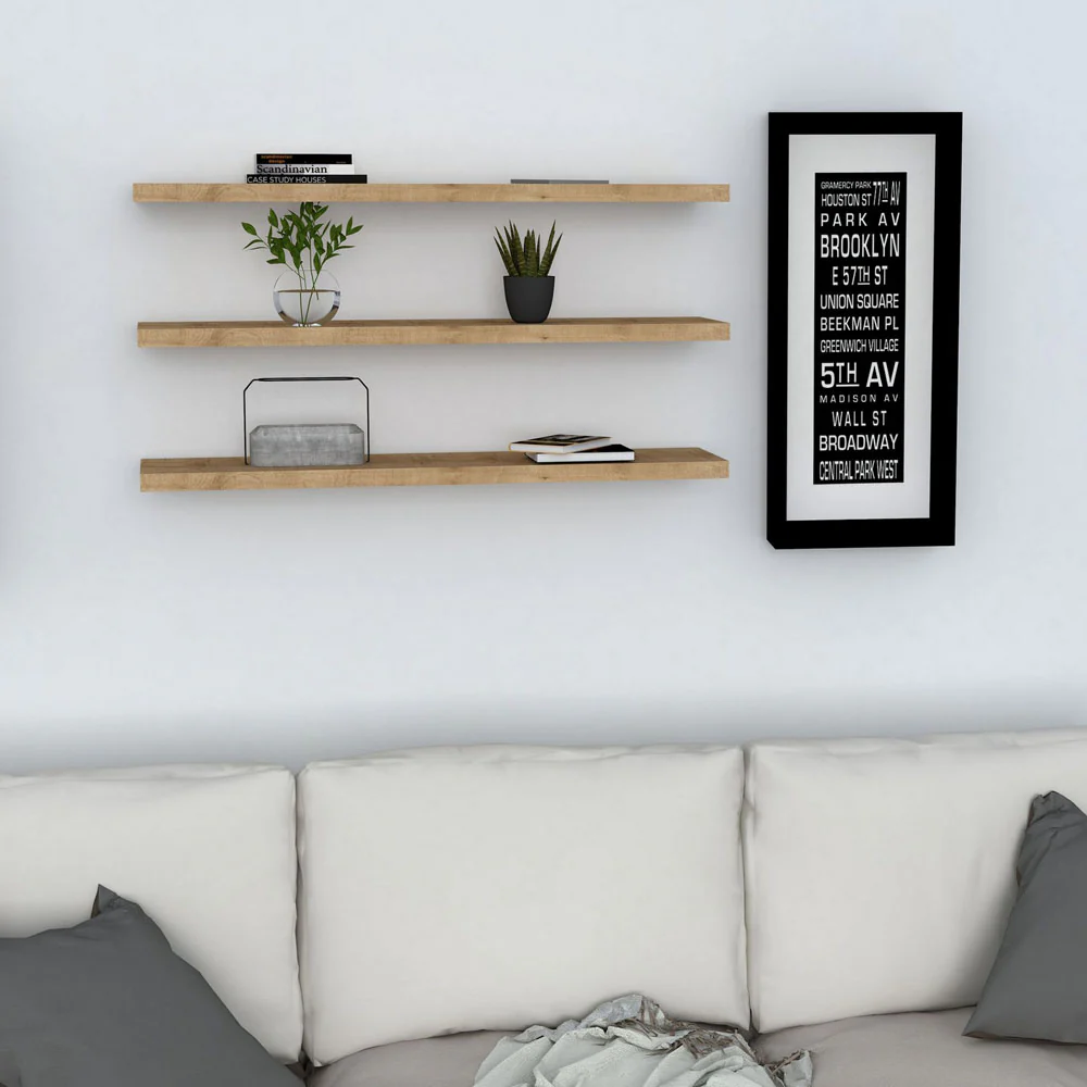 Zestaw trzech półek na ścianę Boike w stylu minimalistycznym 60 cm - Image 2