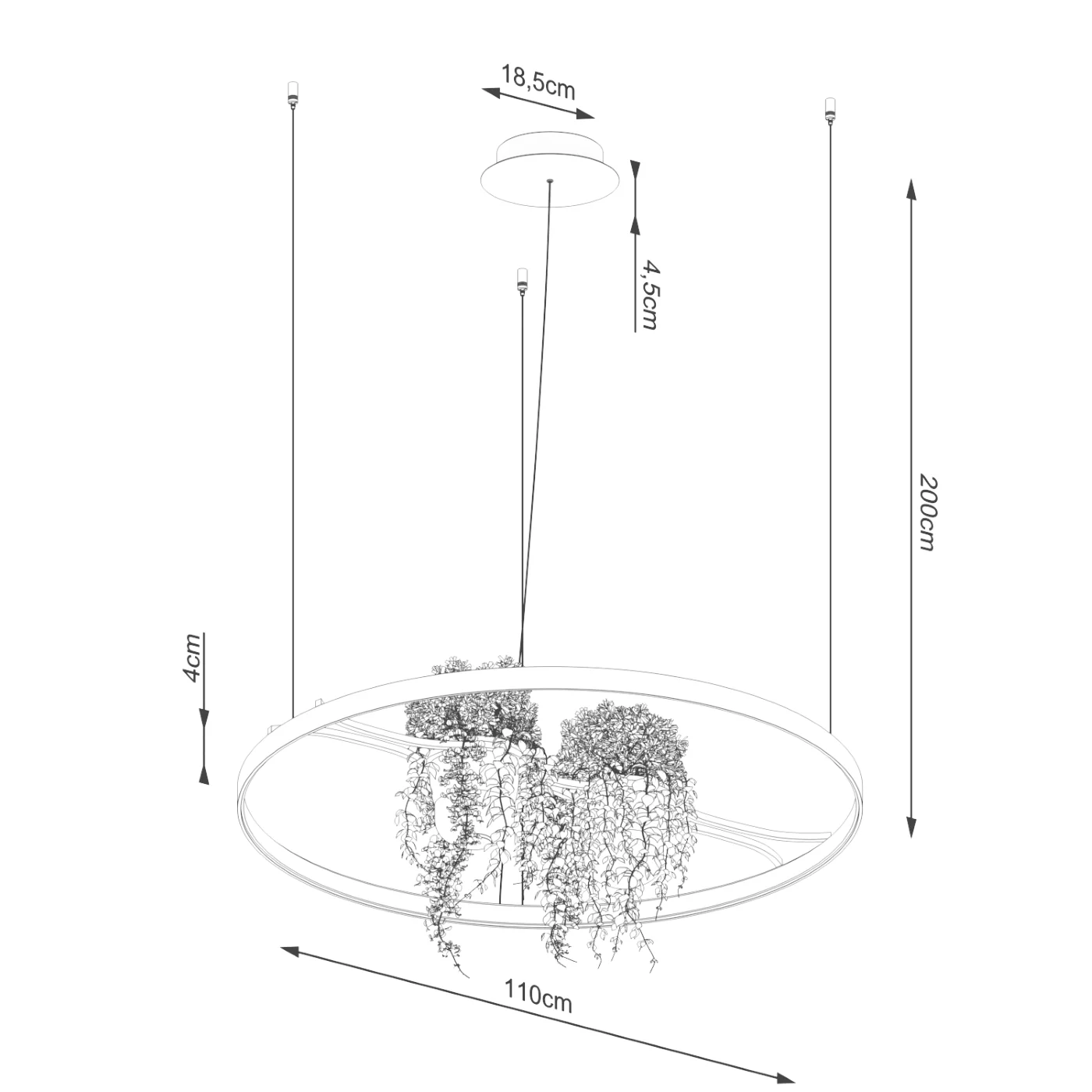 Żyrandol Rio Bio LED 110 cm czarny 4000K - Image 13