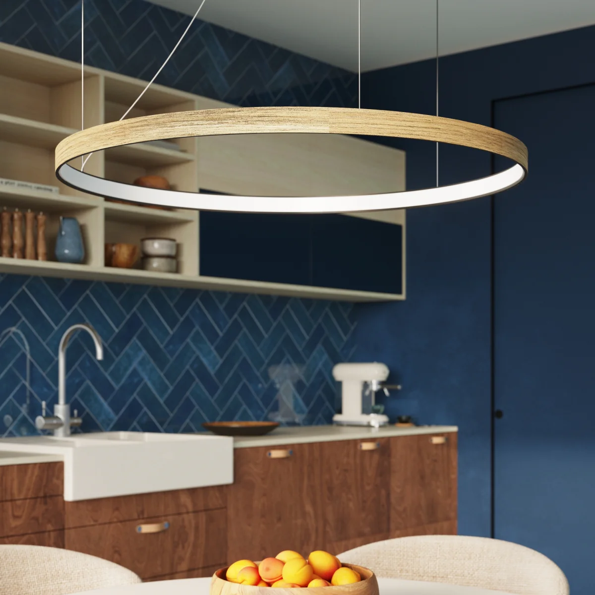 Żyrandol Rio Eik LED 78 cm naturalne drewno 3000K - Image 4