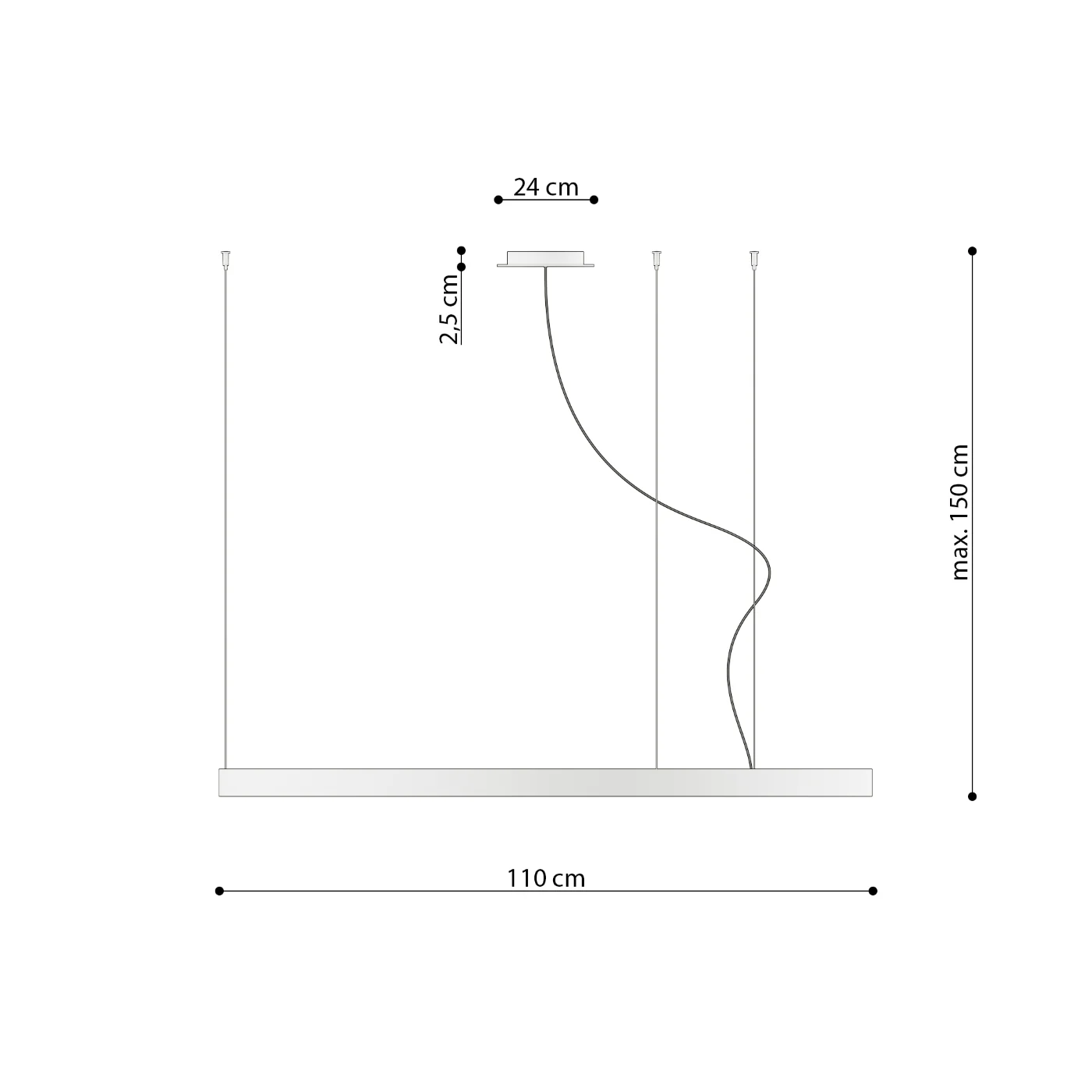 Żyrandol Rio LED 110 cm beżowy 3000K - Image 10